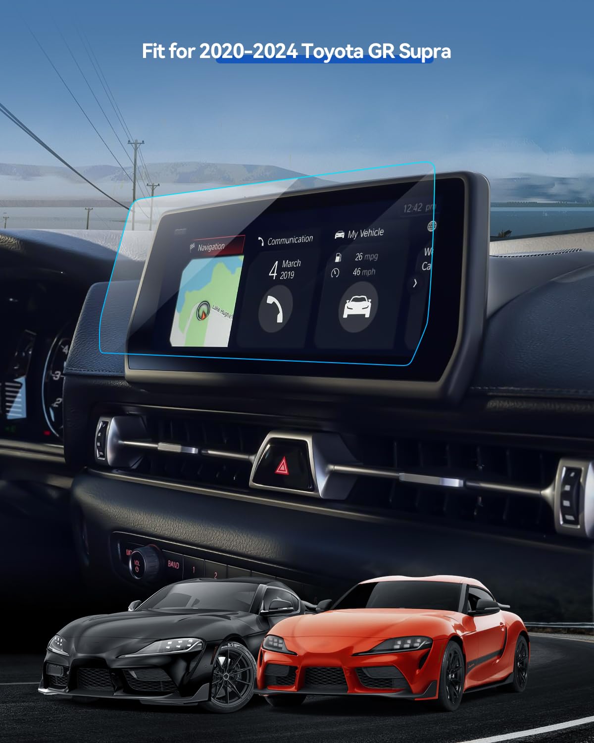 Lantu Car Screen Protector For 2020 2021 2022 2023 2024 Toyota Gr Supra A90 Accessories Navigation Touchscreen Protector Film Te