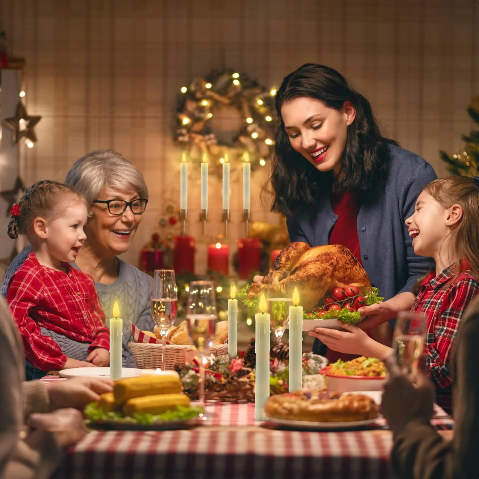 Aled Light 6Pcs Flameless Taper Candles With Remote, Timer, Dimmer, 9.6 Inches Warm White Led Candle Sticks With Flickering Ligh