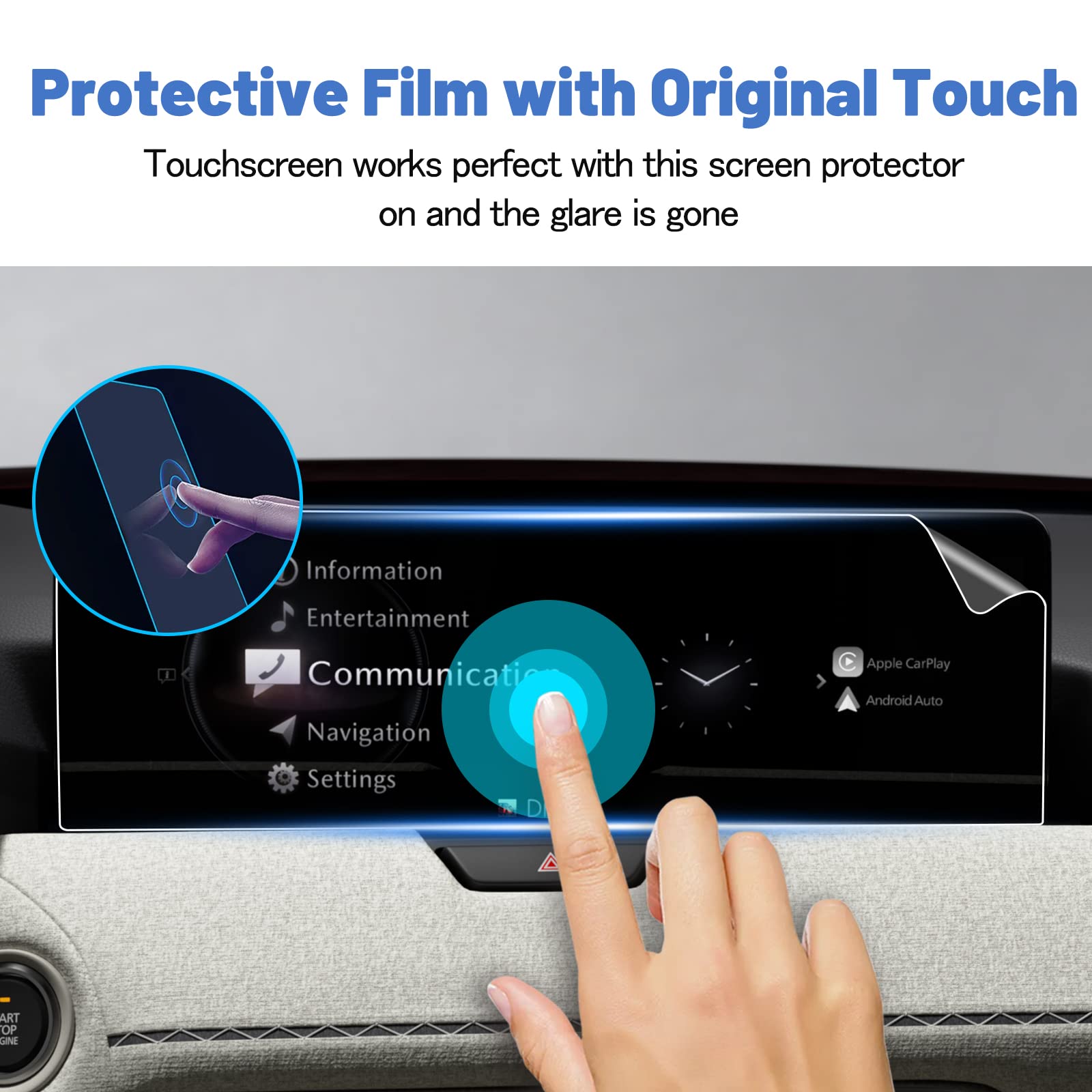 Shaohao For 2024 Mazda Cx 90 Screen Protector 2024 Cx 90 Screen Protector 12.3 In 2024 Mazda Cx 90 (Turbo Premium Plus/Turbo S) & 2024 Cx 90 Phev Premium Plus Touch Screen 12.3' Cx 90 2024 Accessories