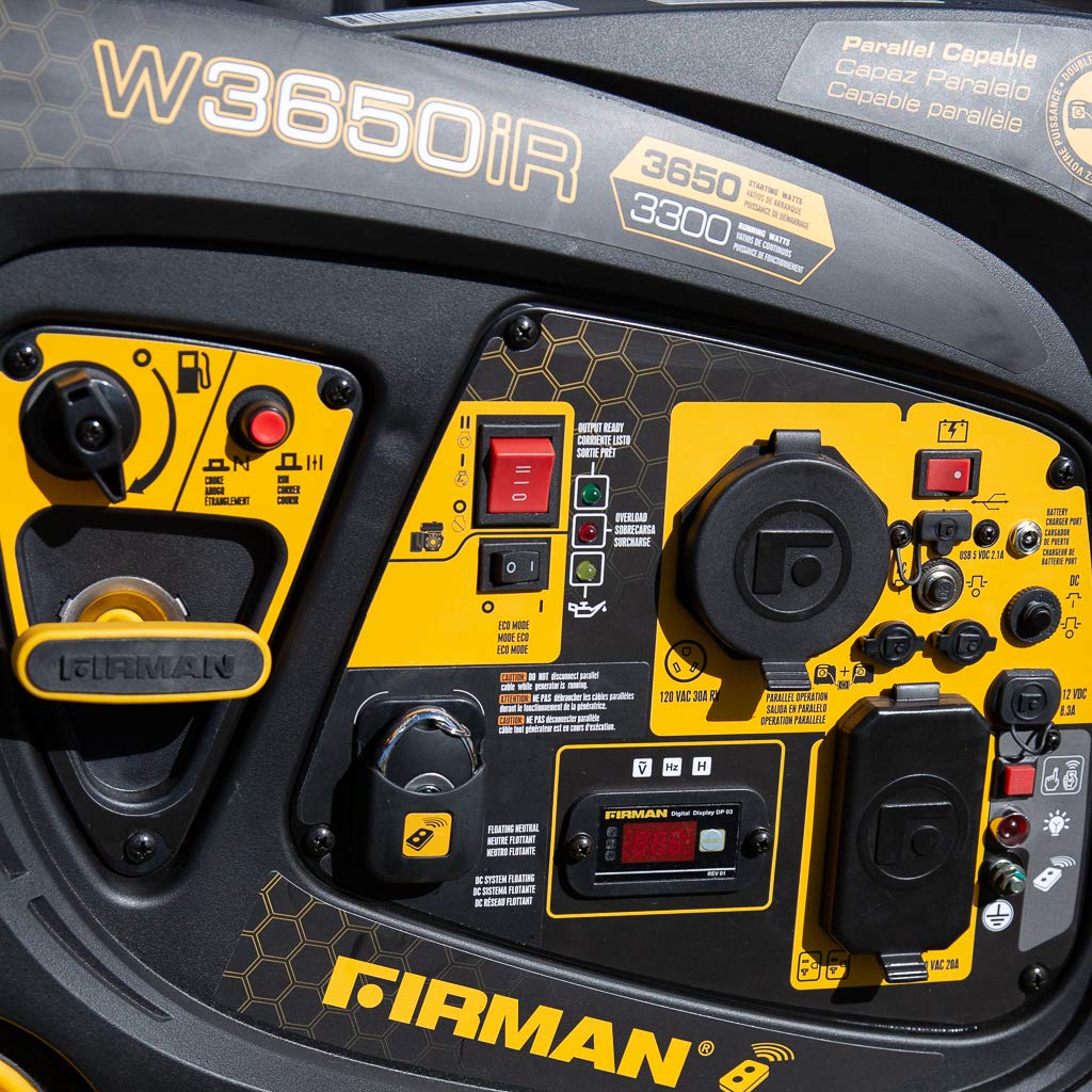 Firman W03383 Remote Start Gas Generator - 3650/3300W,Black