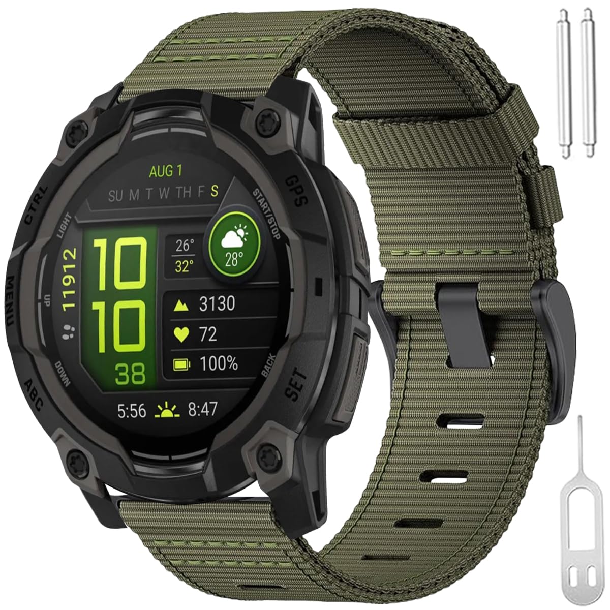 Compatible For Garmin Instinct Watch Band 45Mm 50Mm Men Women,22Mm 26Mm Pro Tactical Camouflage Rugged Nylon Bands For Instinct 
