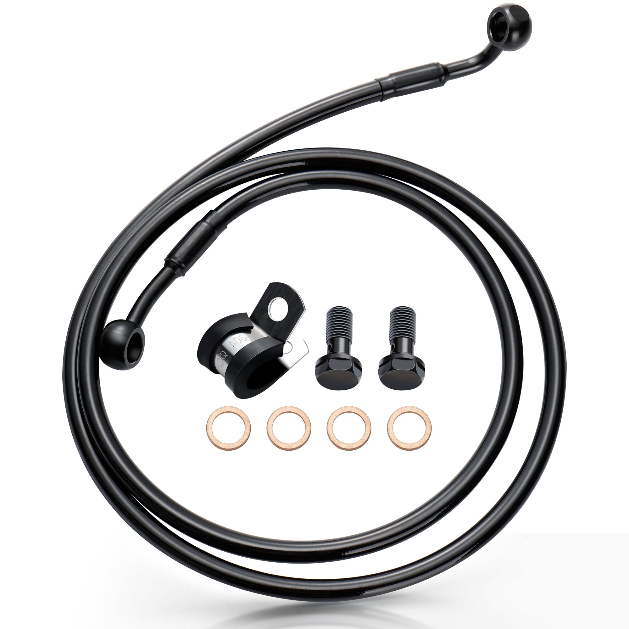 MoKitDora 50.5 Stainless Steel Braided Front Brake Lines Oil Hose for Harley 2004-up Sportster 2018-up Softail Models 20 Handleb