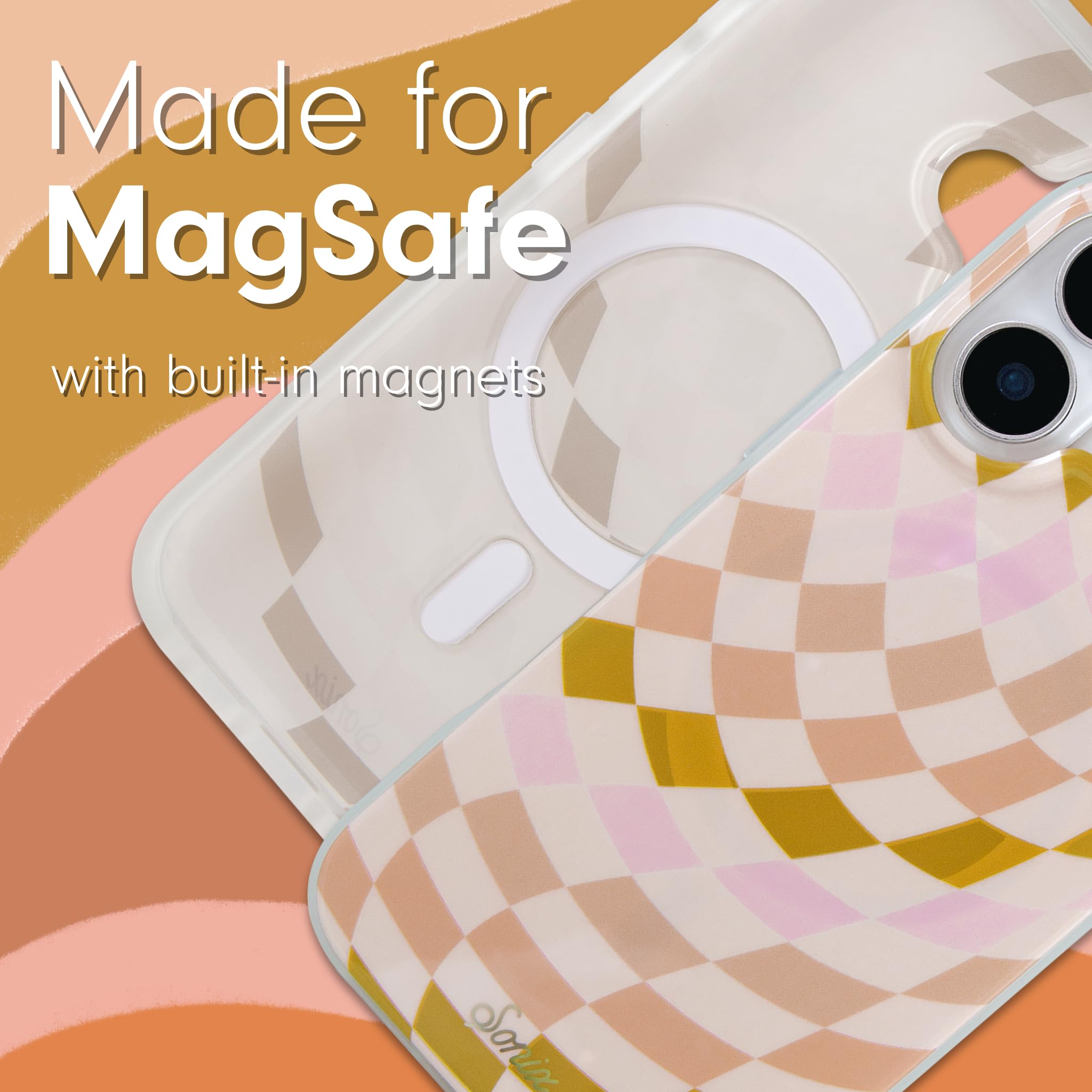 Sonix Case For Iphone 16 Plus | Compatible With Magsafe | 10Ft Drop Tested | Checkered Neutrals