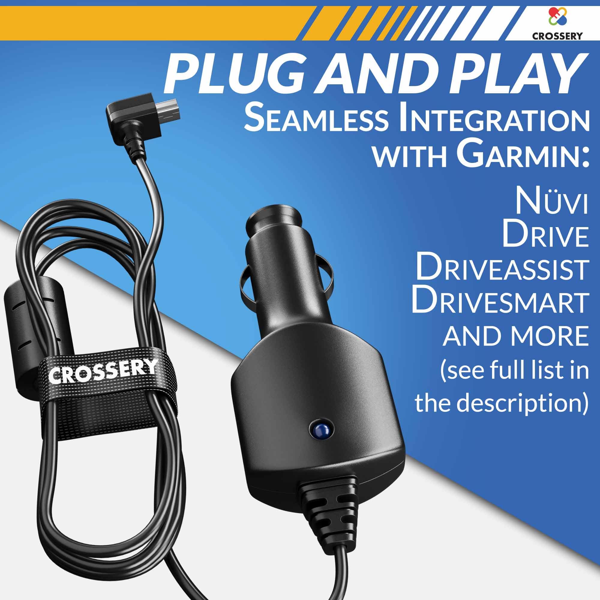 Car Charger Power Cord For Garmin Nuvi Gps, Garmin Gps Power Cord Replacement, Mini Usb Charging Cable Fit For Garmin Nuvi, Dezl, Drive, Drivesmart, Driveassist, Rv, Zumo (Without Traffic)