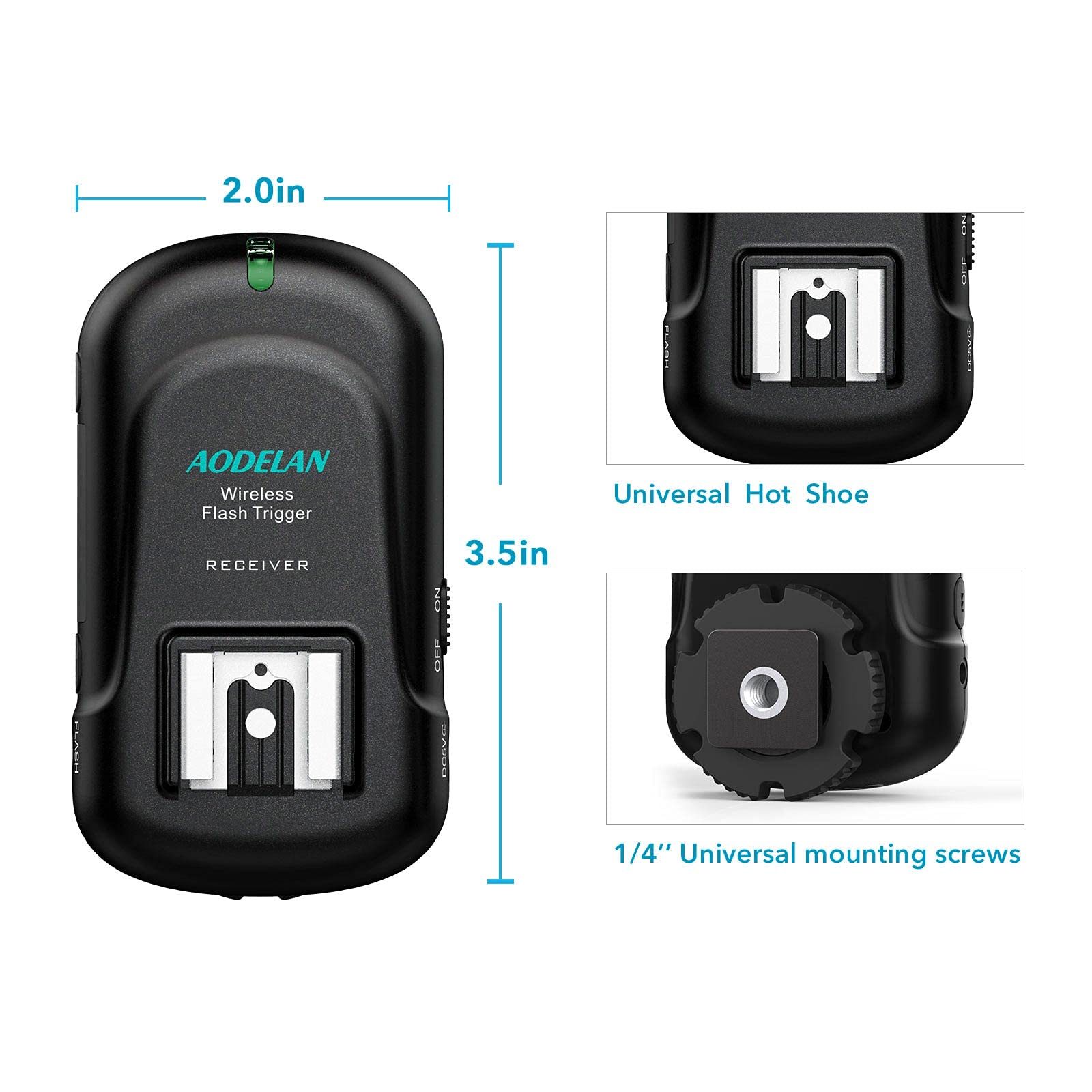 Wireless Flash Trigger Receiver 2.4 Ghz For Canon, Nikon, Panasonic, Olympus, Fuji, Pentax, Samsung,Sony(Except Sony Flashes)