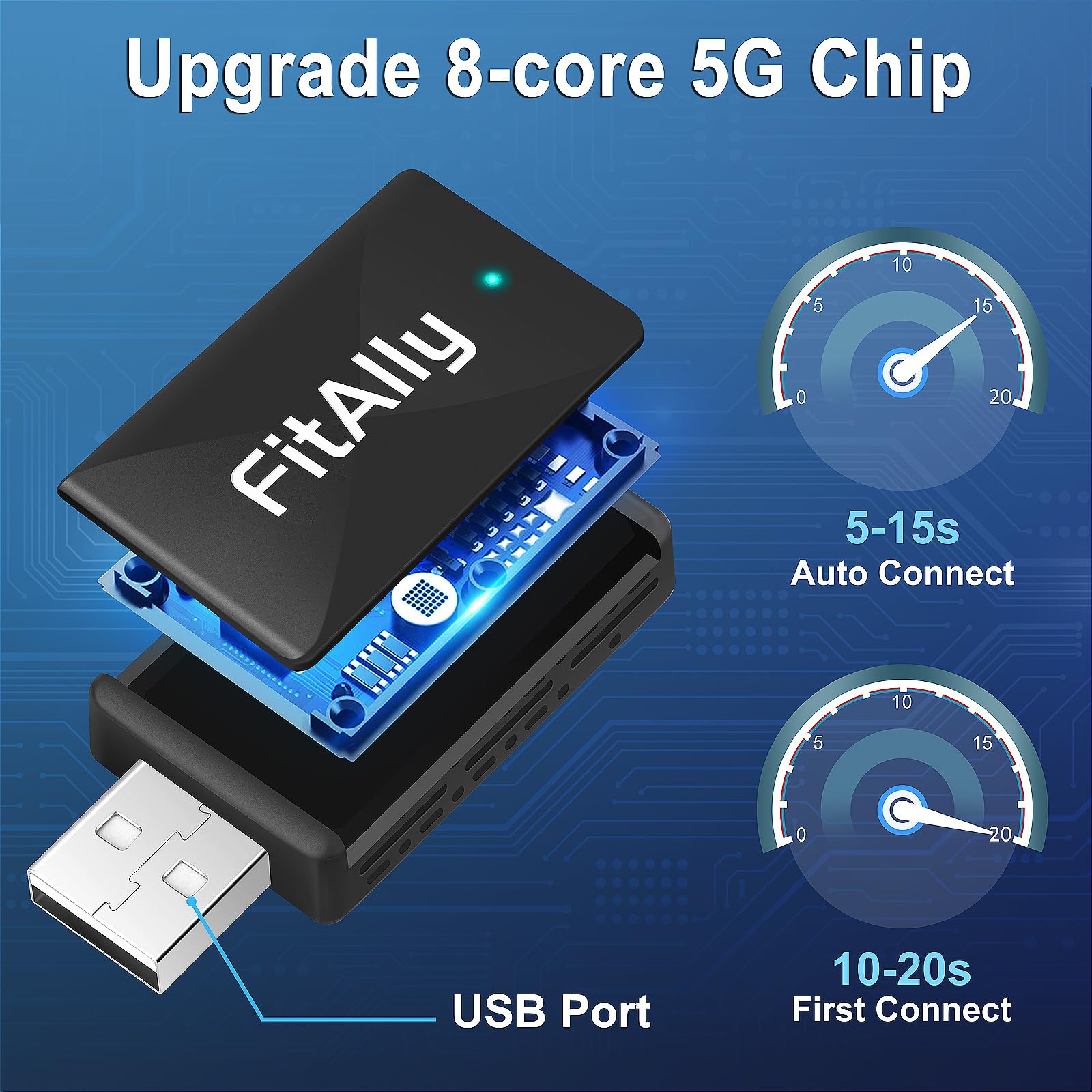 2 In 1 Wireless Carplay & Android Auto Adapter, Plug & Plug Auto Connect No Delay, Converts Wired To Wireless For Factory Wired