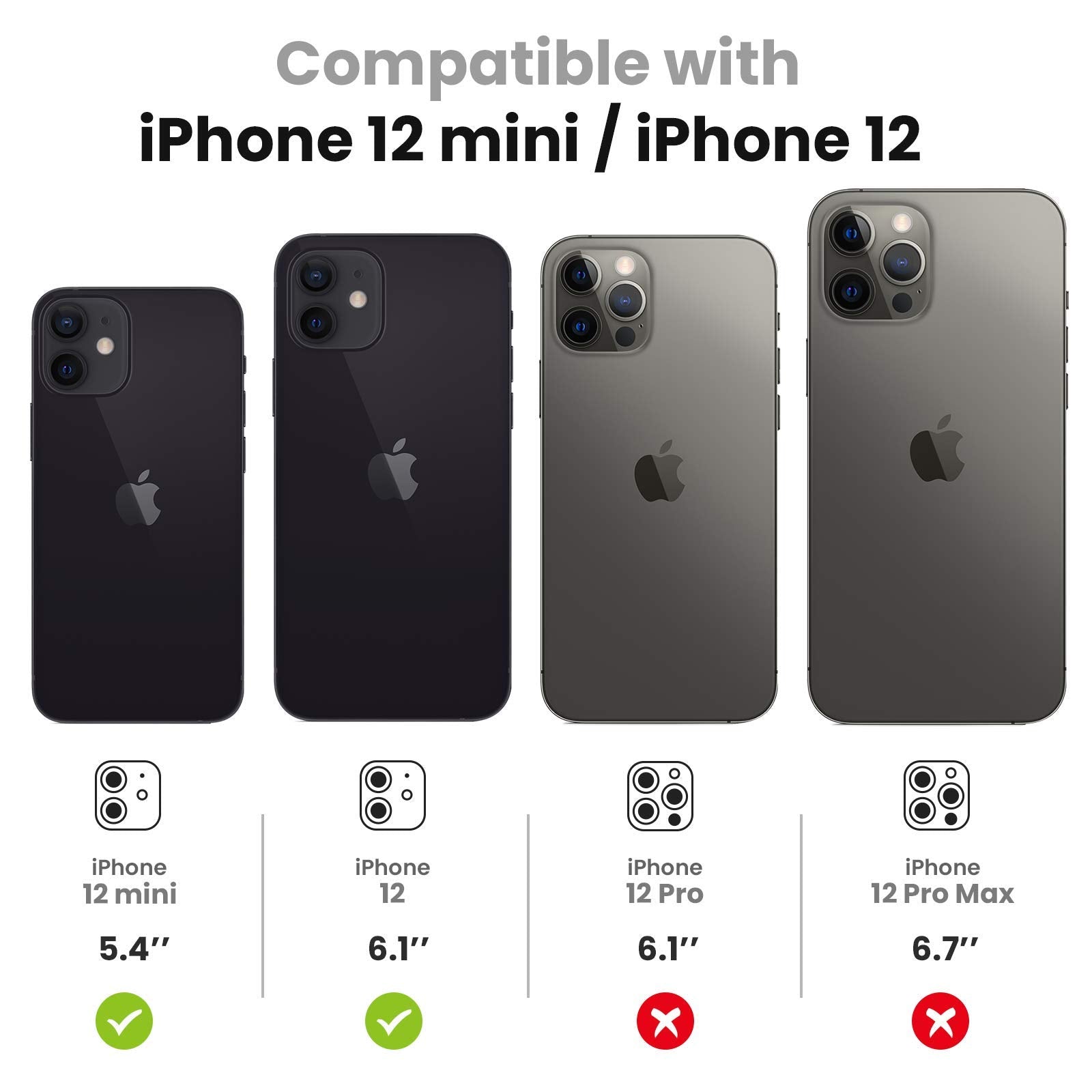 Tensea Compatible With Iphone 12 / Iphone 12 Mini Camera Lens Protector, 9H Tempered Glass Camera Cover Screen Protector For Iphone12 Mini 5.4 Inch / Iphone12 6.1 Inch 2020 (Diamond)