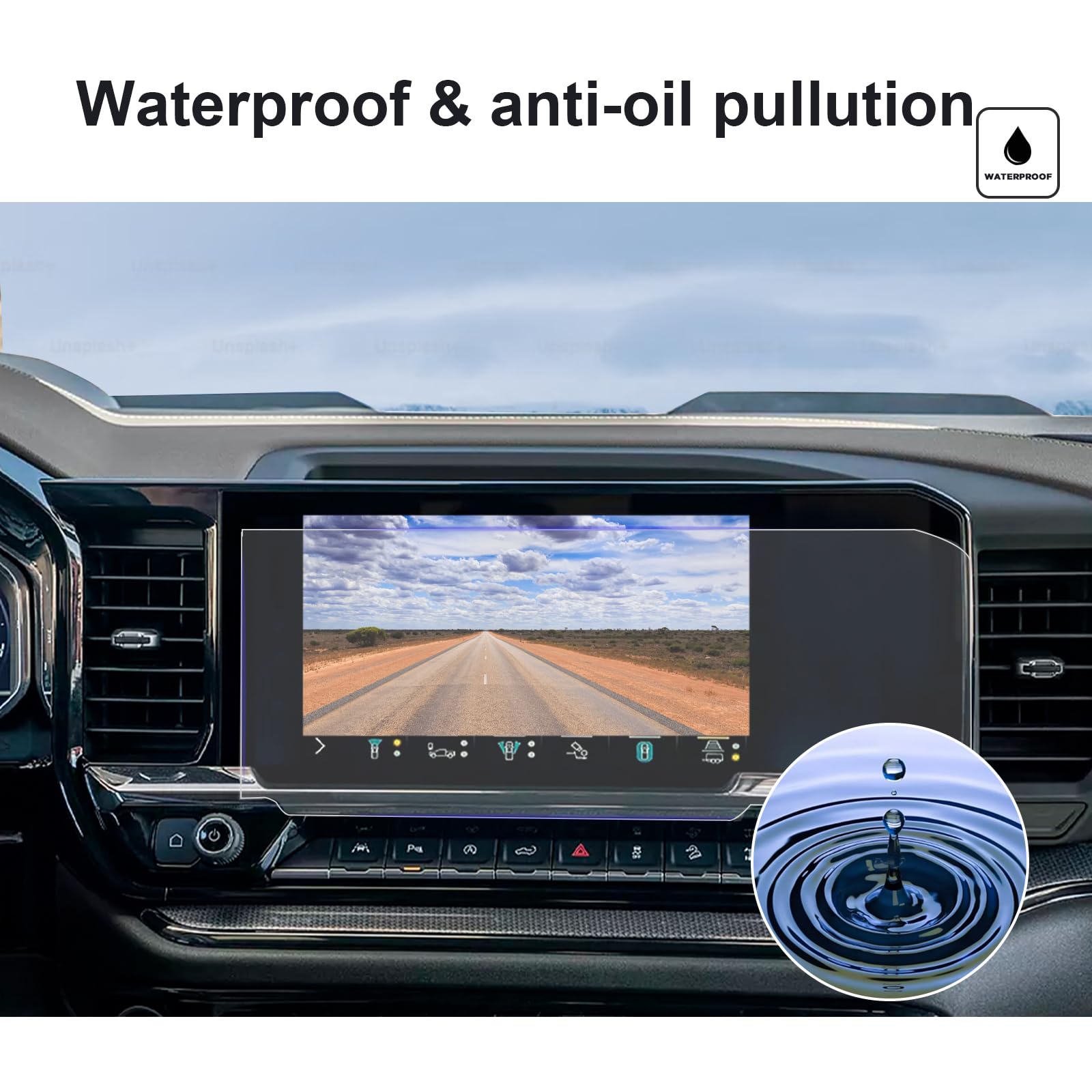 Carwiner Screen Protector For Chevy Silverado & Gmc Sierra 13.4�2022 2025 1500 2500 3500 For Chevy Silverado Anti Glare Fingerprint Navigation Protection Tempered Glass Accessories