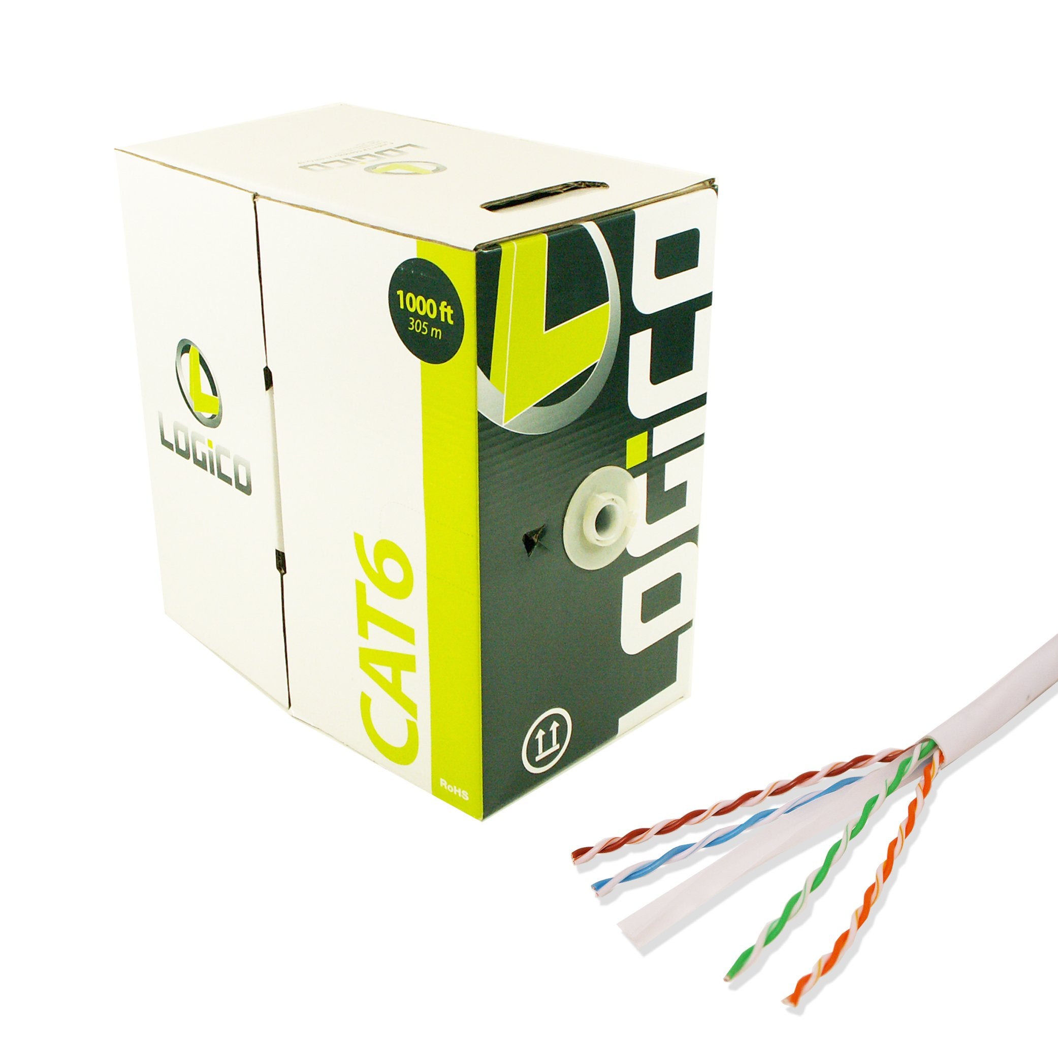 Cat6 1000Ft Utp Solid White Network Ethernet Cable Bulk