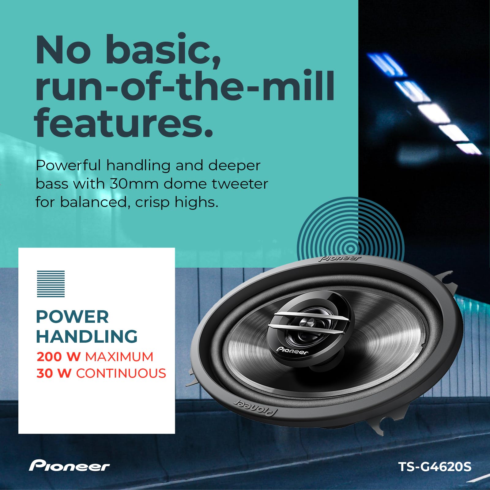 Pioneer Ts-G4620S 2-Way Coaxial Car Audio Speaker, Full Range, Clear Sound Quality, Easy Installation And Enhanced Bass Response