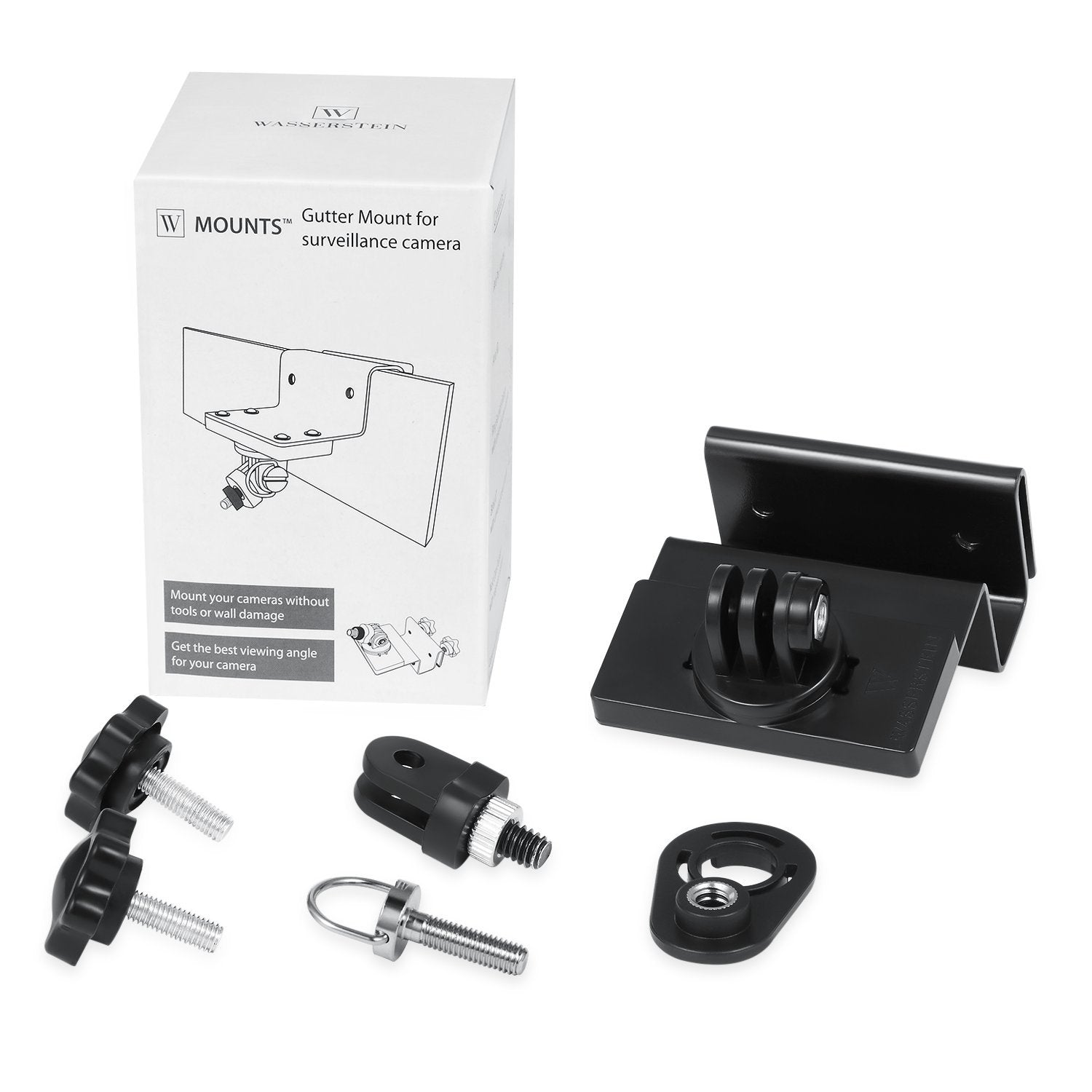 Wasserstein Weatherproof Gutter Mount With Universal Screw Adapter   Compatible With Blink Outdoor/Outdoor 4/Xt/Xt2 (1 Pack, Bla