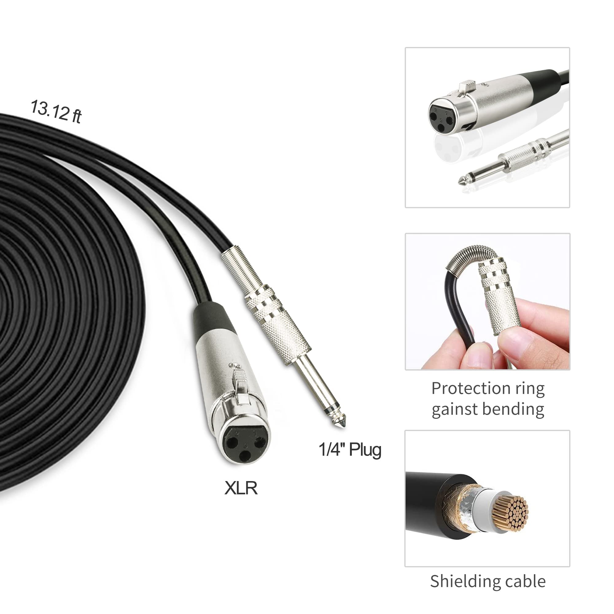 Marengo Handheld Dynamic Microphone For Karaoke Singing, Wired Xlr Microphone With On And Off Switch And 13Ft Detachable Xlr Cab