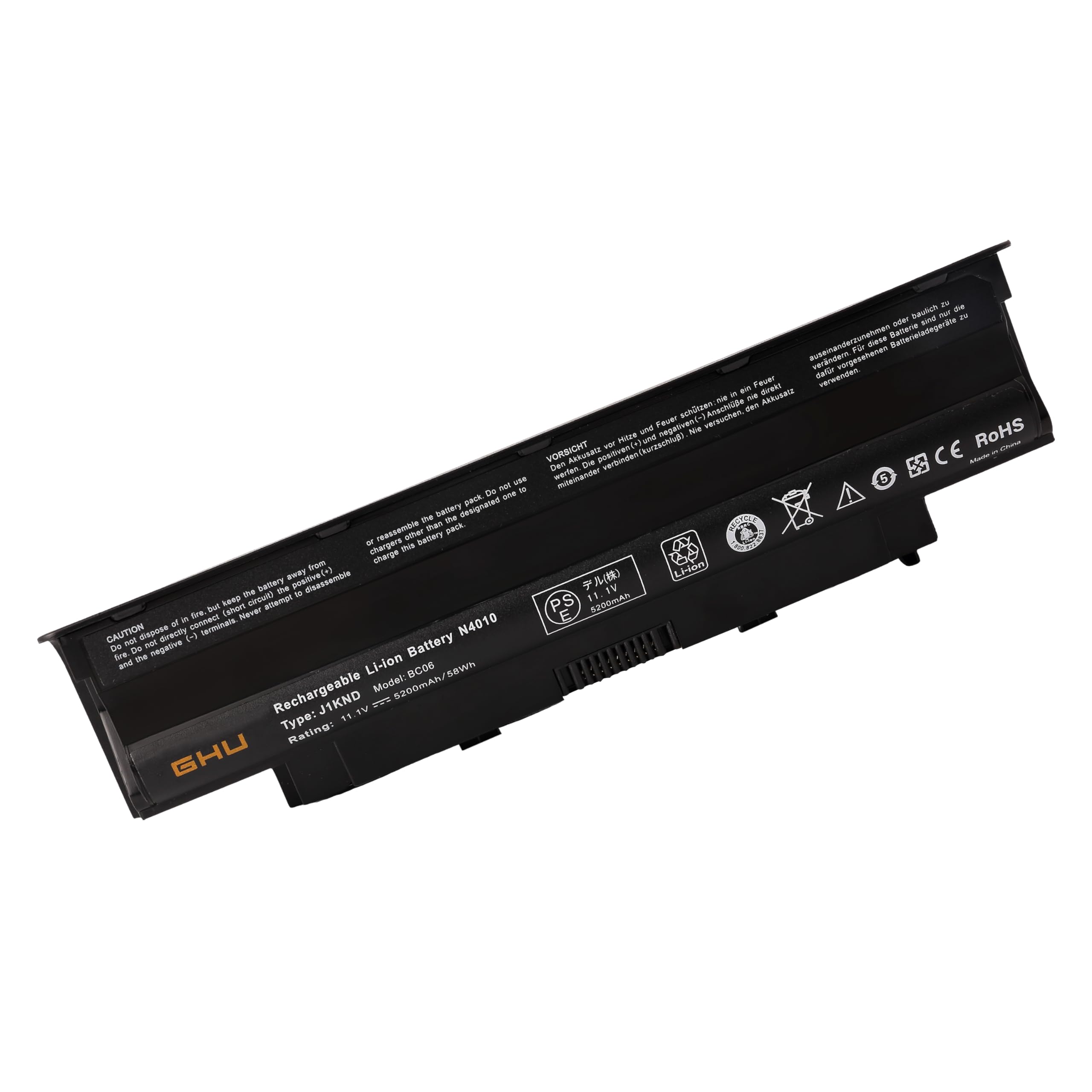 Ghu New Battery 58 Wh Replacement For J1Knd 4T7Jn Tkv2V W7H3N Yxvk2 Compatible For Inspiron N3010 N4010 N4110 N5010 N5110 N7010