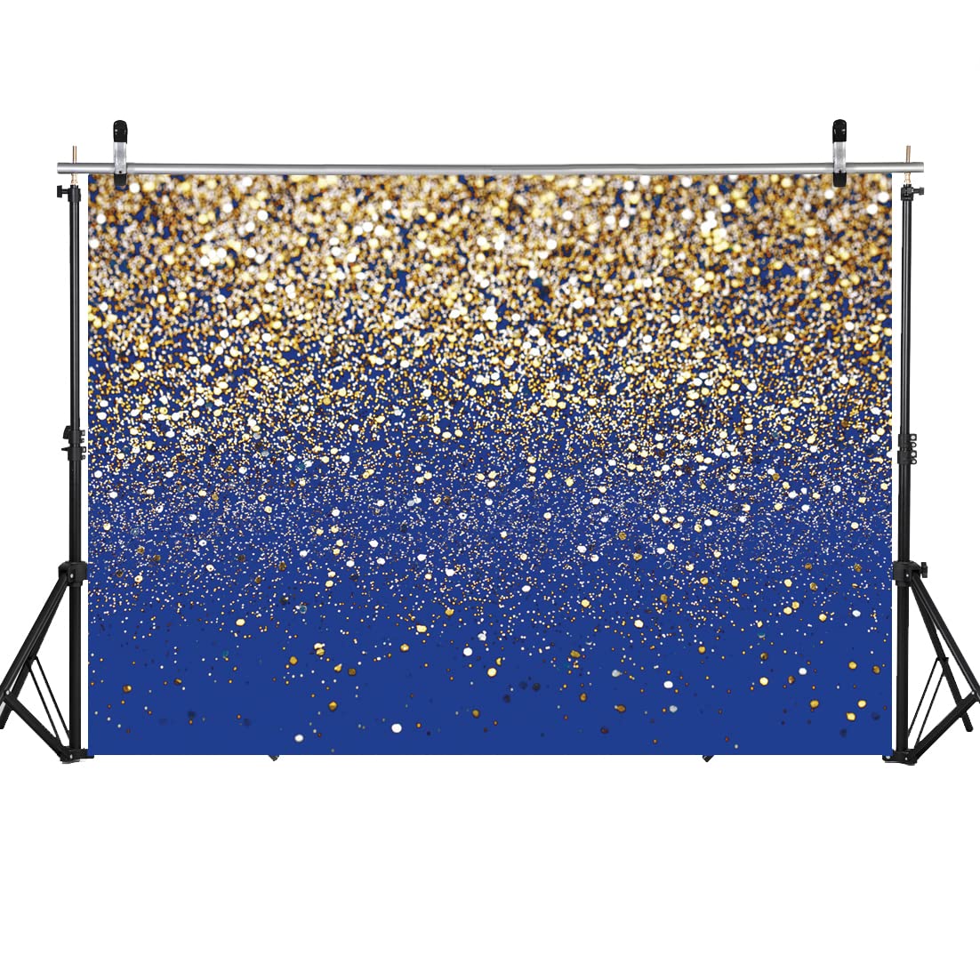 Lycgs 10X8Ft Royal Blue Glitter Backdrop Birthday Backdrop Gold Spots Bokeh Backdrop Wedding Prom Graduation Photography Backgro