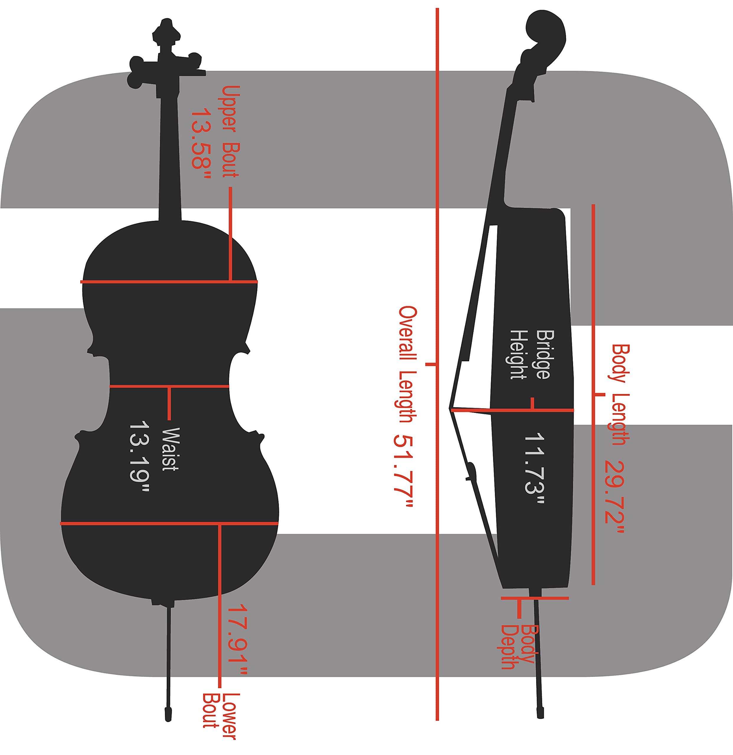 Crossrock Poly Carbon Cello Case For 4/4 Full-Size | Matte Black Finish, Wheels, Lightweight & Durable - Best For School Orchest