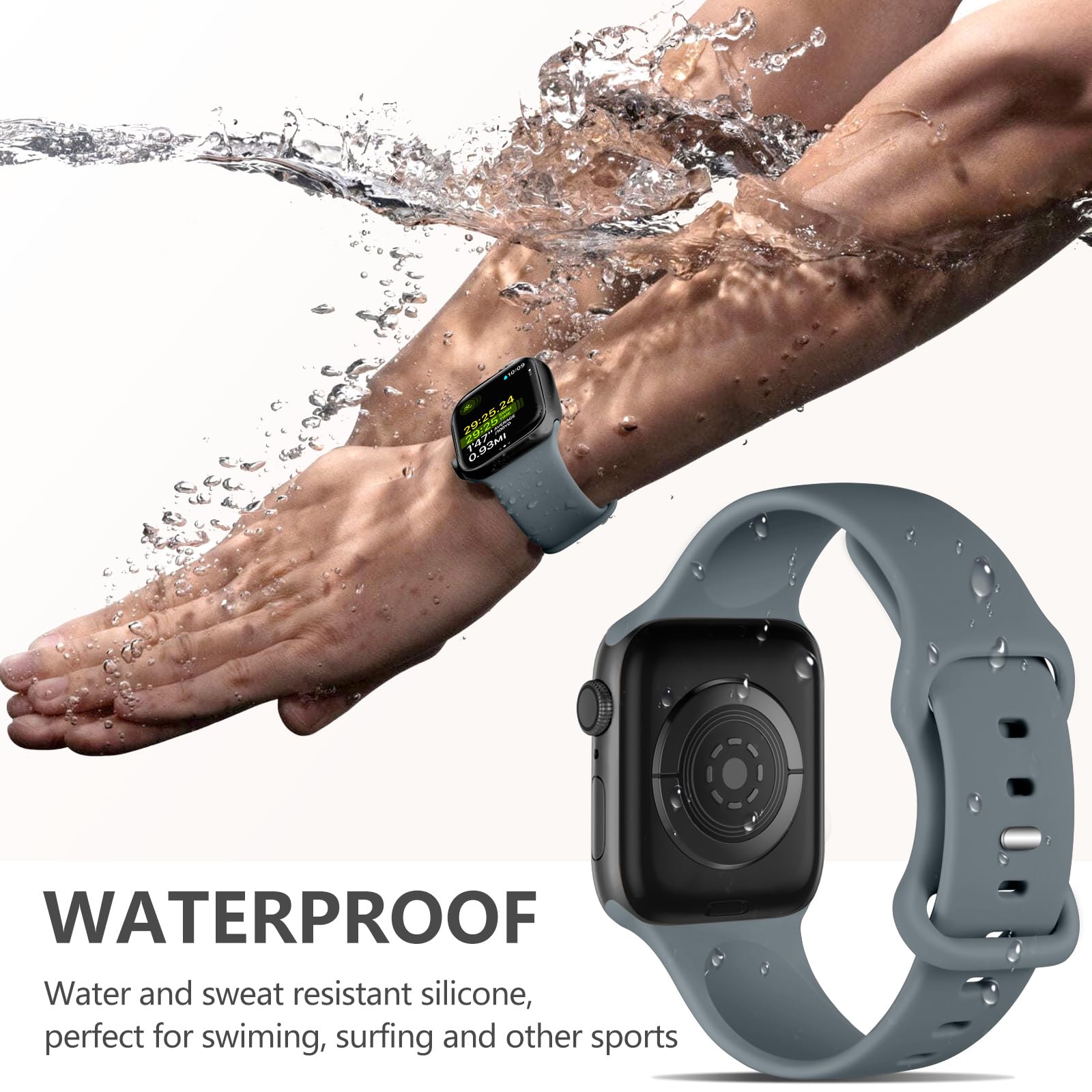 Daqin Sport Band Compatible With Apple Watch Band 44Mm 45Mm 46Mm 49Mm 40Mm 38Mm 41Mm 42Mm Women Men,Soft Silicone Waterproof Rep