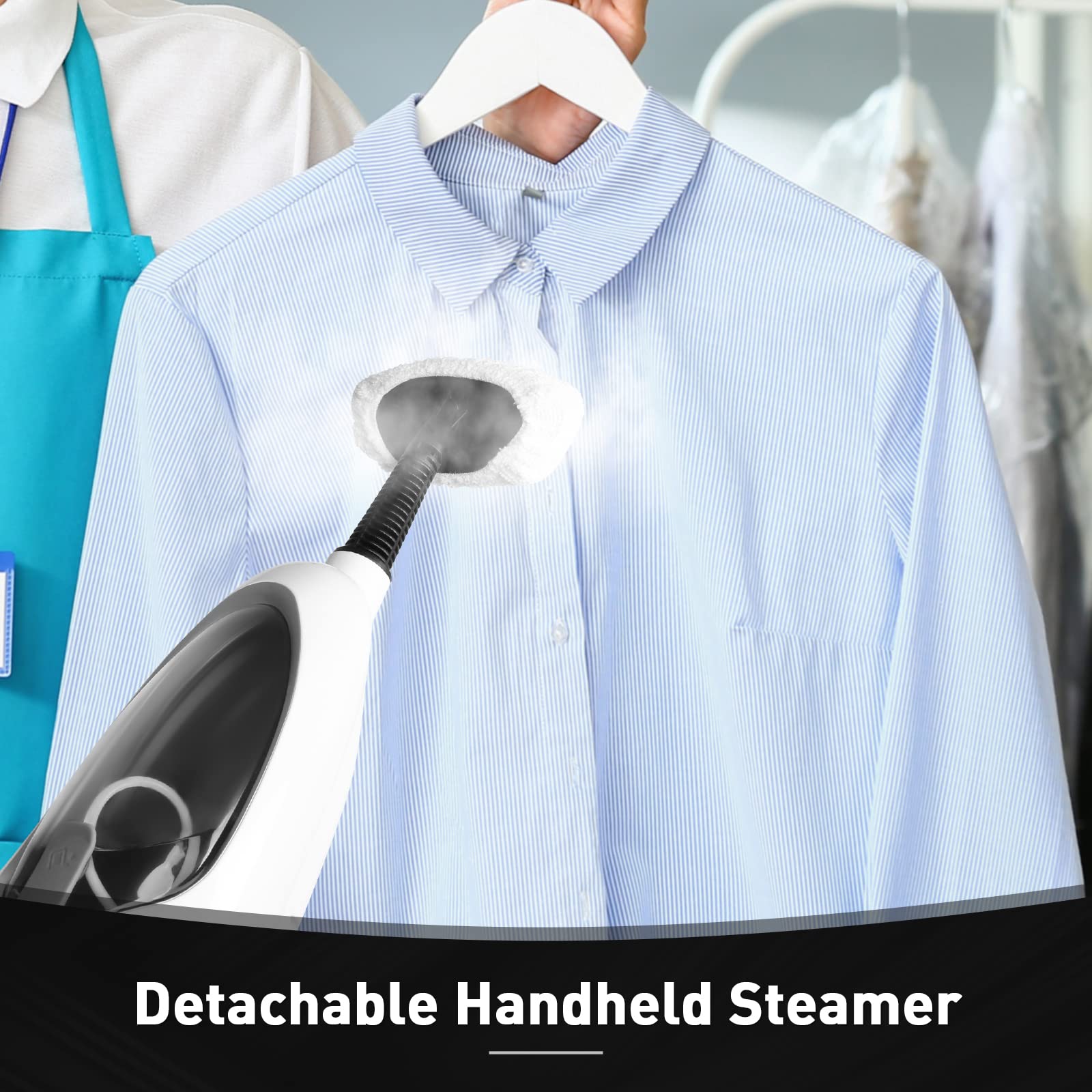 Secura Steam Mop 10 In 1 Convenient Detachable Steam Cleaner, White Multifunctional Cleaning Machine Floor Steamer With 3 Microf