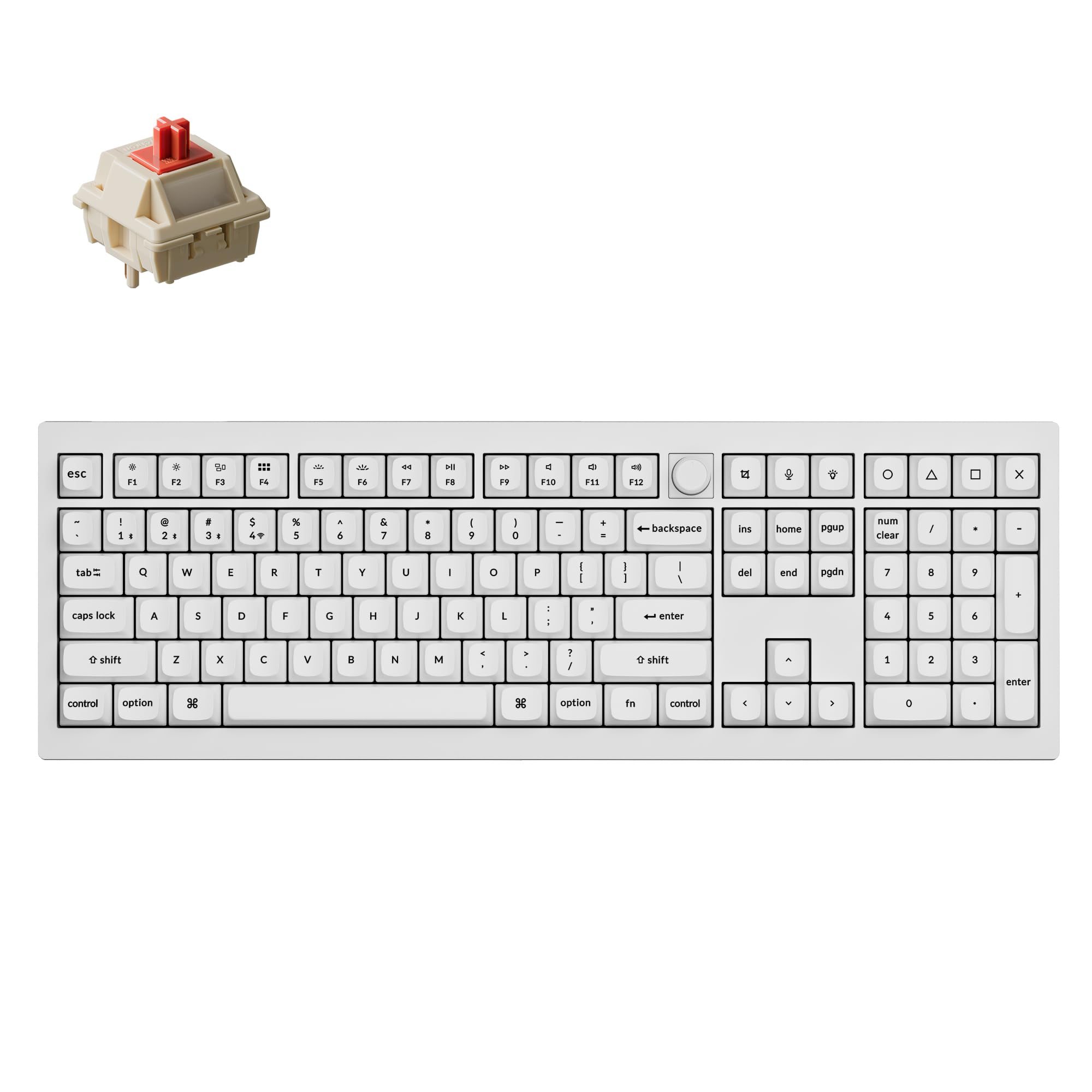 Keychron V6 Ultra 8K Full Size Wireless Mechanical Keyboard, 8000Hz, HotSwappable Red Switch, RGB Backlight, PBT Keycaps, 2.4GH