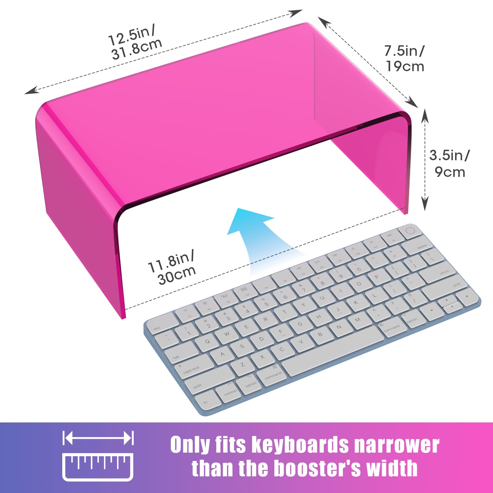 Nihome Iridescent Acrylic Computer Monitor Stand, Acrylic Laptop/Pc/Desktop Stand Riser For Desk, Durable, Ergonomic Design, Spa