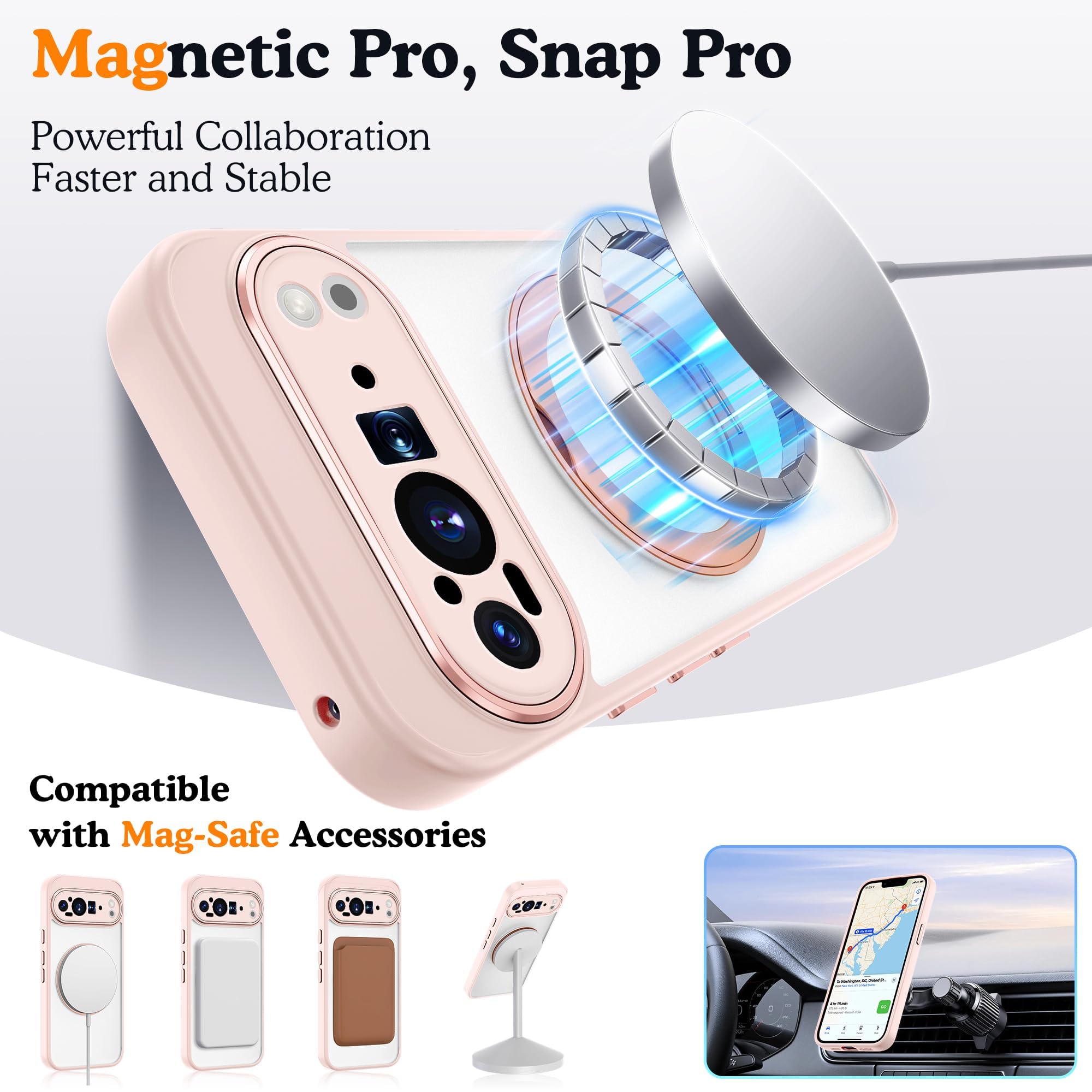 Amoraaqua Compatible With Google Pixel 9A Case With 360 Magnetic Stand [Compatible With Mag-Safe ][Camera Lens Protector] Shockp