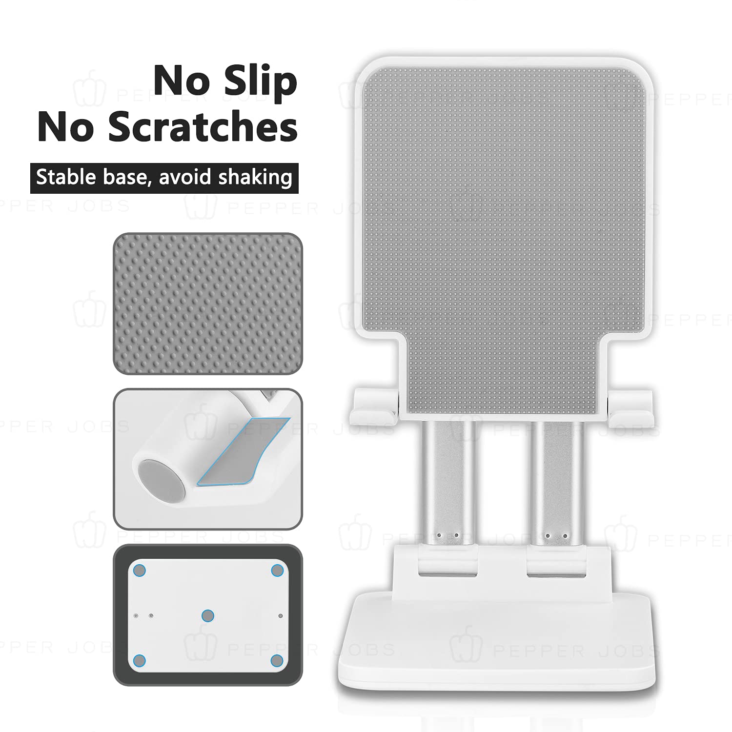 Pepper Jobs Tablet Stand, Portable Monitor Stand 6.69 * 4.72'' Wide, Dual Tube Foldable & Adjustable, Ipad Stand Compatible With