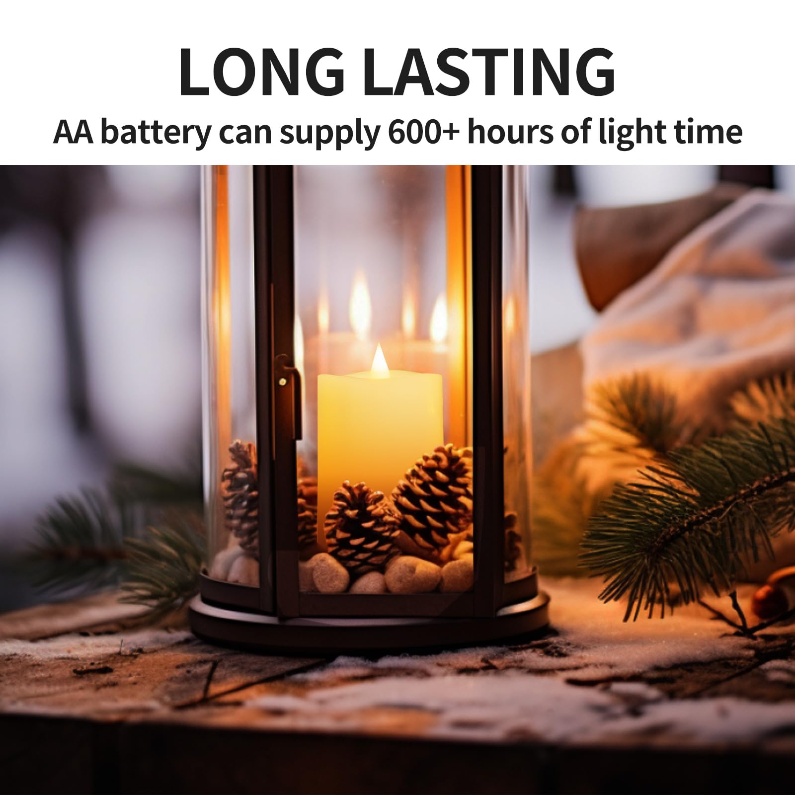 Asldoiweh 3X4 Flameless Candles Set Of 1, 2Aa Battery Life 600 Hours Battery Candles Flickering With Timer, 4 Inch Flameless Can