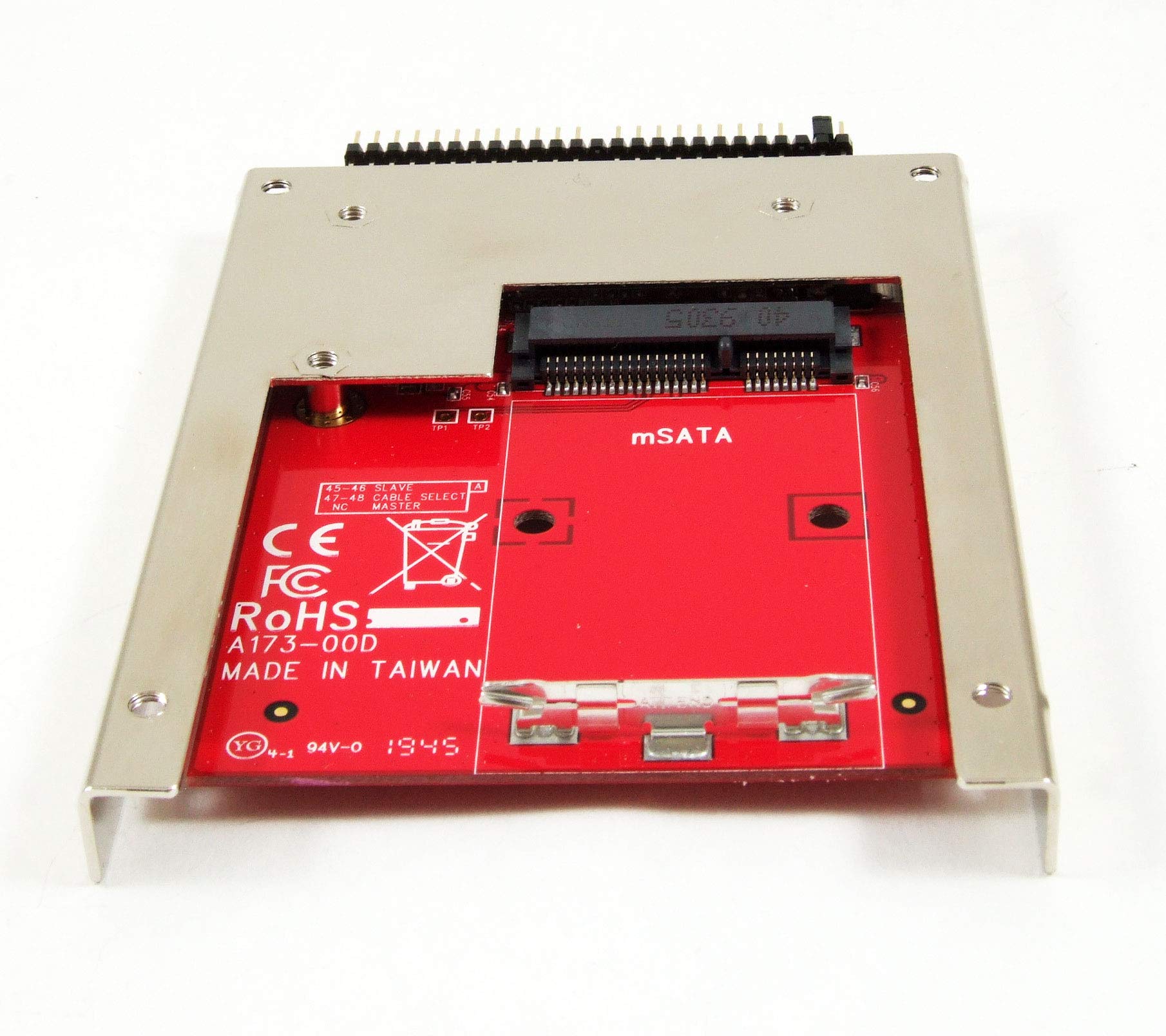 Ableconn mSATA SSD to 2.5 IDE Adapter Converter with Aluminum Frame Bracket - Latch & Retain for 9.5mm SSD Drive