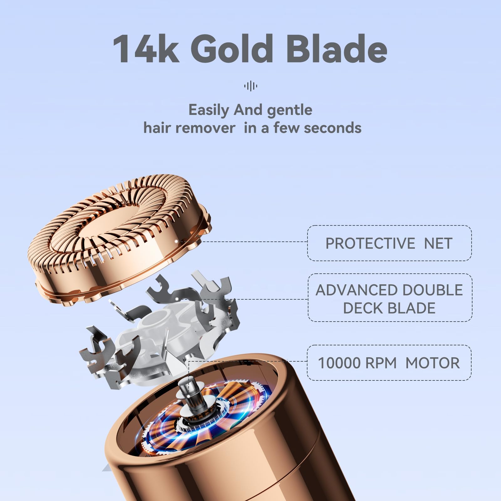 Innvo Facial Hair Remover For Women Ladies Upper Lip Hair Removal Electric Face Shaver With Rechargeable Battery Brush (White Wi