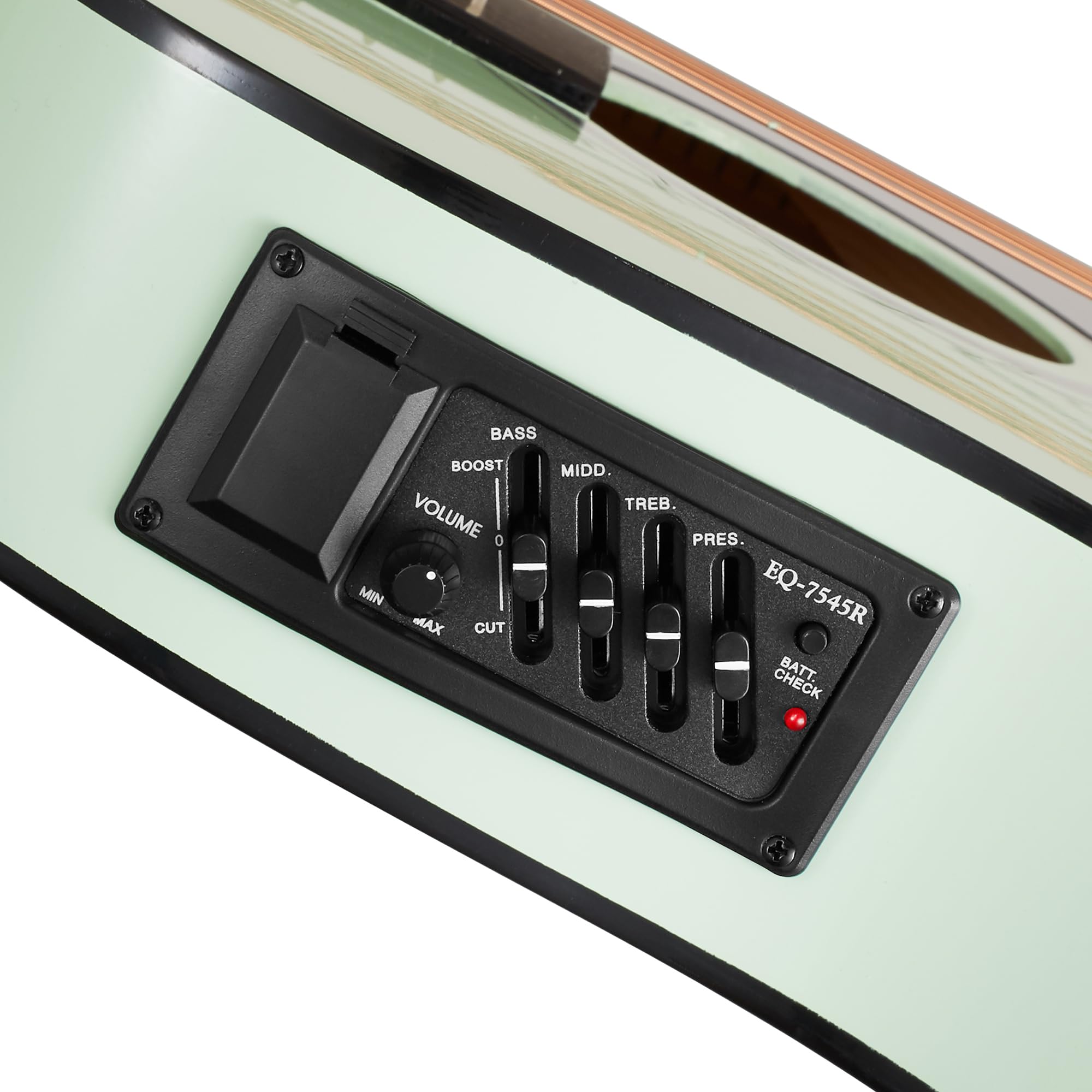 Ashthorpe Full Size Cutaway Thinline Acoustic Electric Guitar Package   Premium Tonewoods   Mint Green