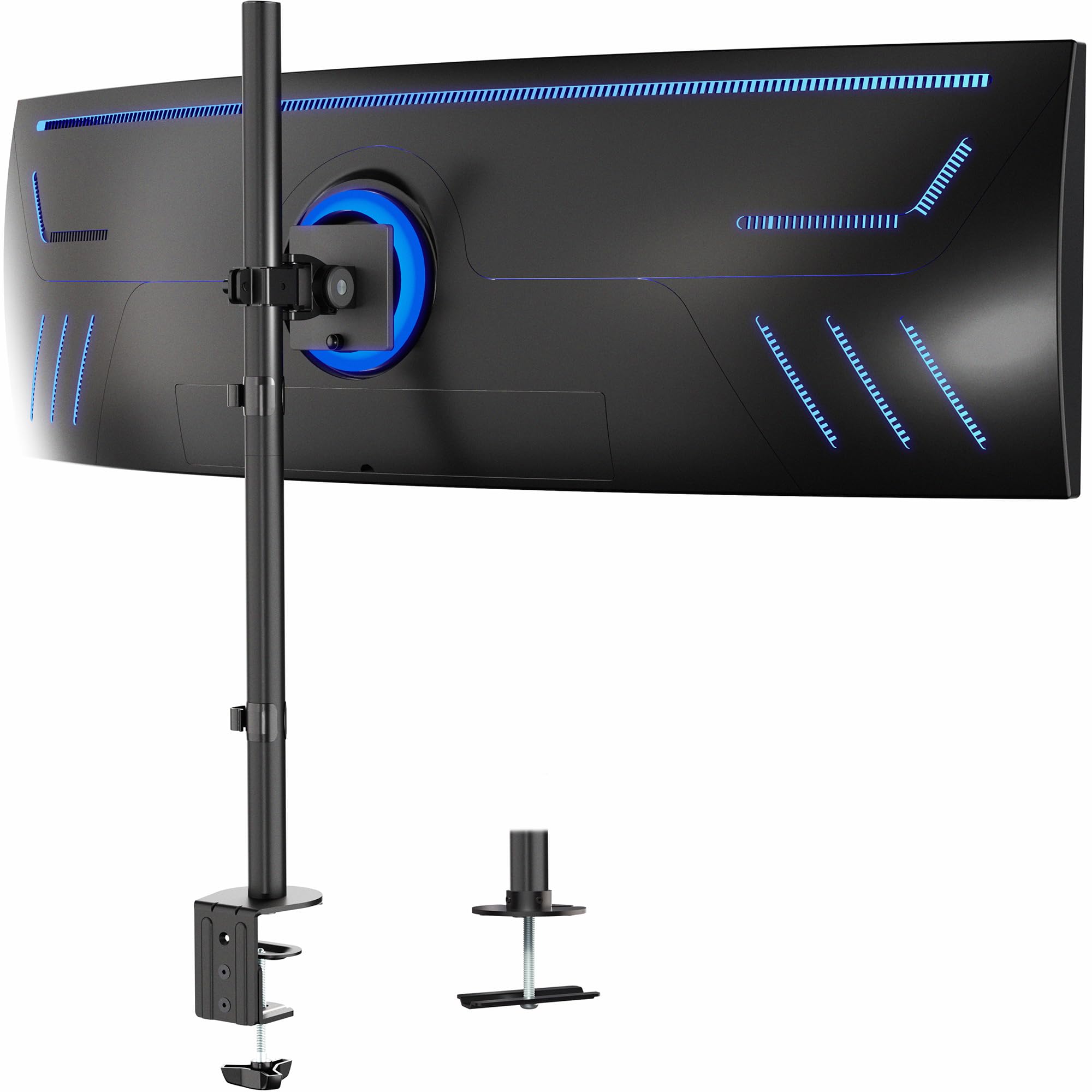 VIVO Single Ultra-Wide Monitor Desk Mount for up to 49 inch Ultrawide Screens, Extra Tall Heavy Duty Adjustable Stand Holds 44 l