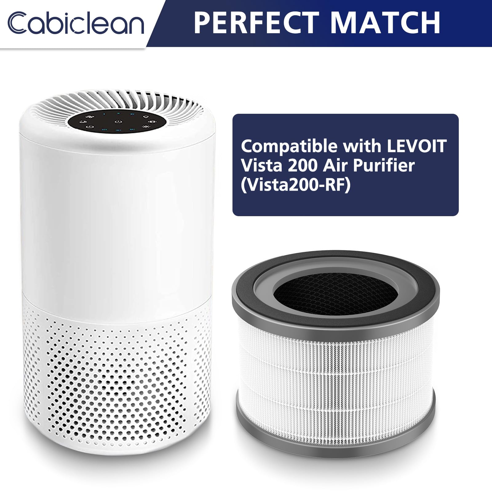 Vista 200 Air Purifier Replacement Filter Compatible With Levoit Vista 200 Air Purifier, 3 In 1 H13 Grade True Hepa Replacement