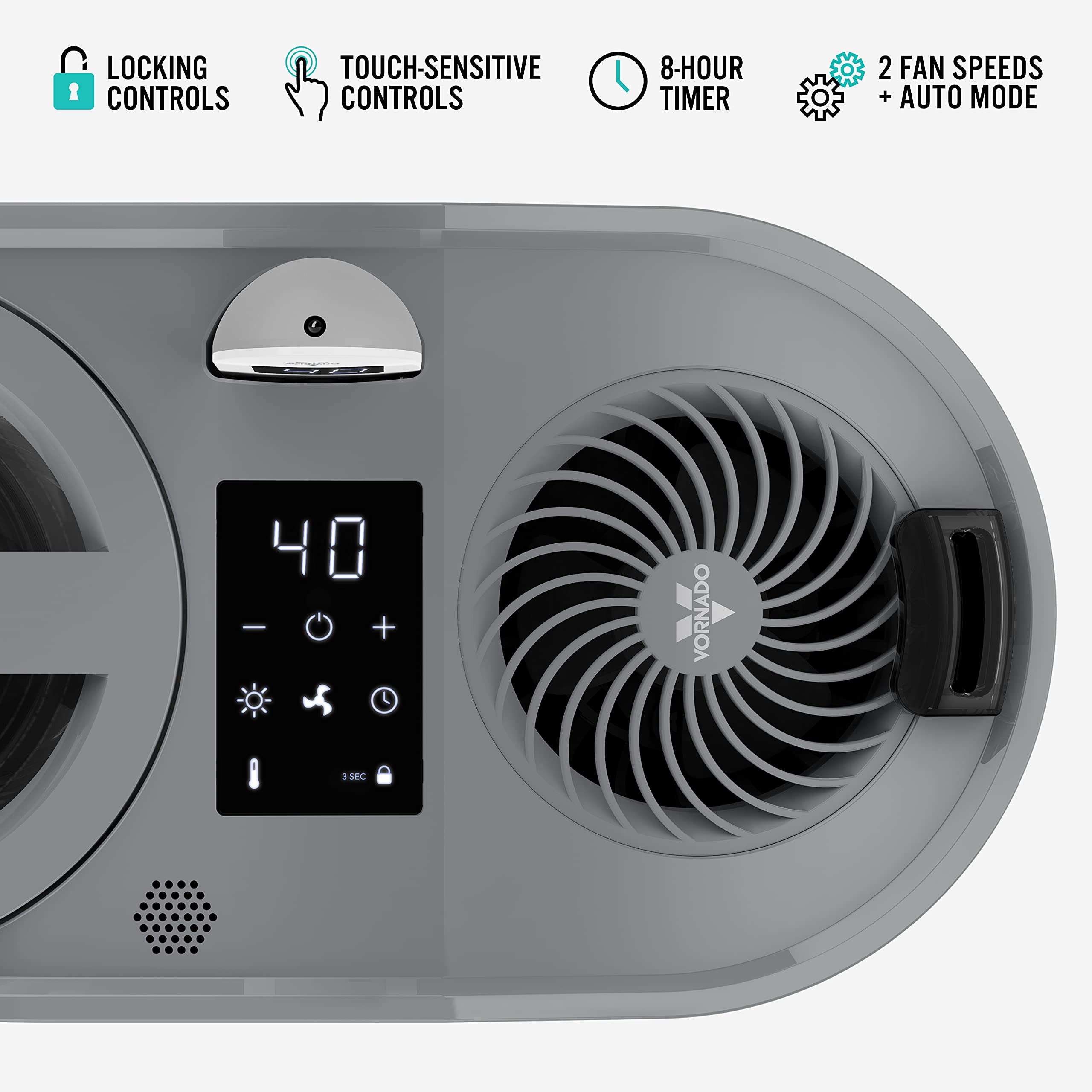 Vornado Uh200 Ultrasonic Humidifier With Fan Assisted Whole Room Humidification, Auto Humidity Control, Remote, And Electronic H