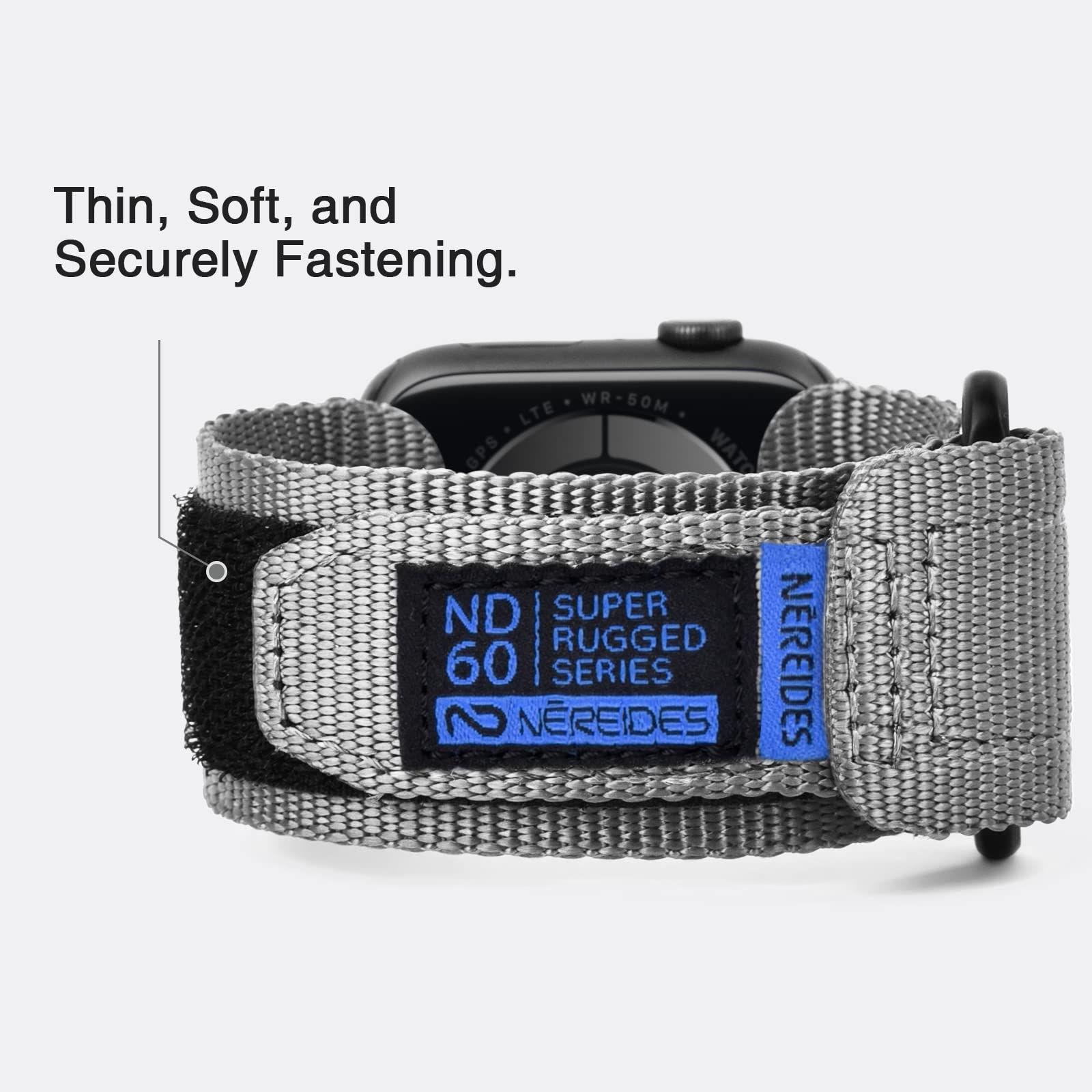 Nereides Compatible With Apple Watch Band Series 8/7/6/5/4/3/2/1/Se, Nylon Sports Strap With Woven Design For 42Mm/44Mm/45Mm 38Mm/40Mm/41Mm (42Mm/44Mm/45Mm L, Grey)