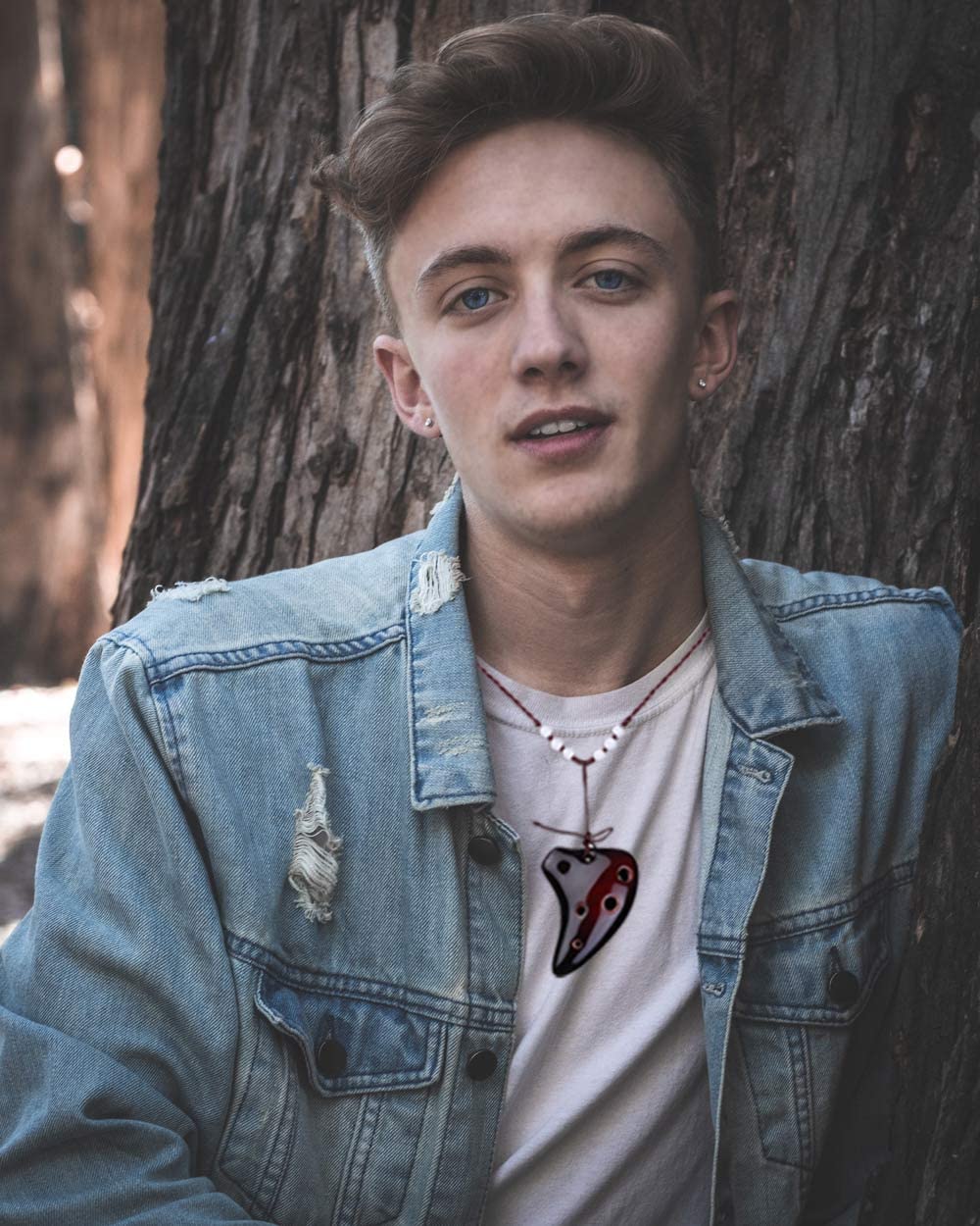 L'Ms 6 Hole Ceramic Strawfire Mini Ocarina With Free Tutorial Songbook (Coffee)