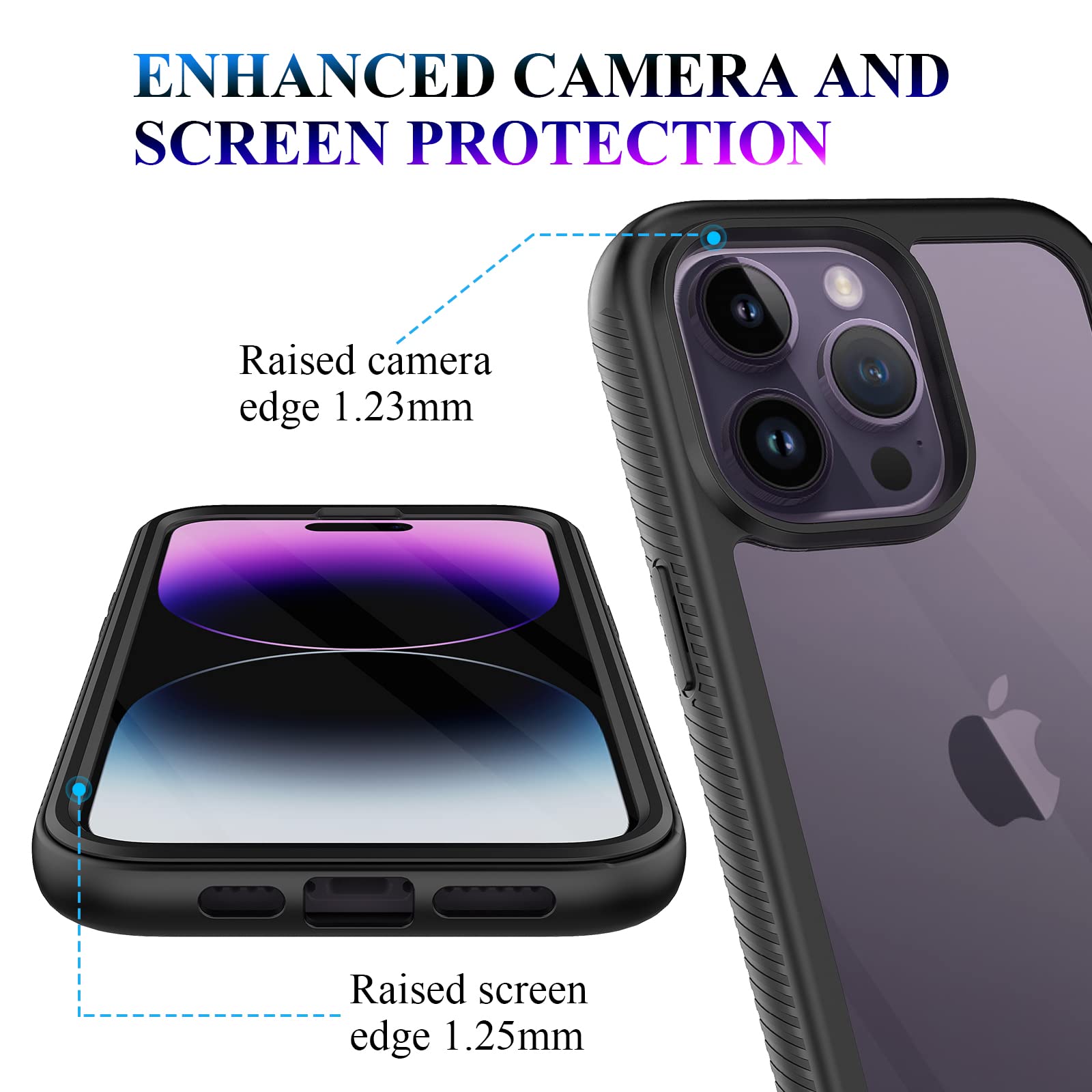 Wahhle Compatible With Iphone 14 Pro Max Case, Full Body Phone Cover With Screen Protector?Built In, Touch Sensitive, Anti Scrat