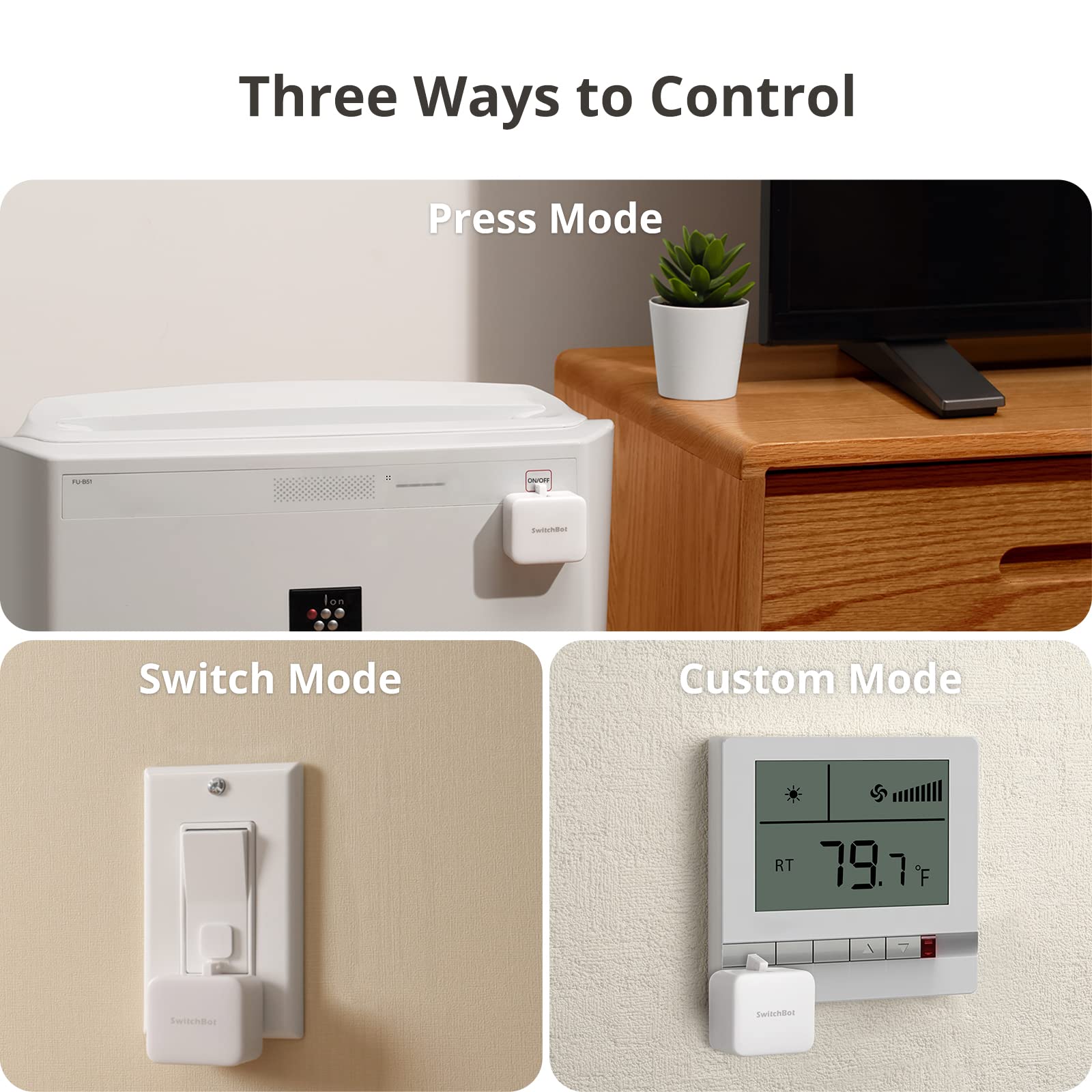 Switchbot Smart Switch Button Pusher(3Pack) With Hub Mini   Smart Switch Button Pusher, Wireless App & Timer Control, Compatible