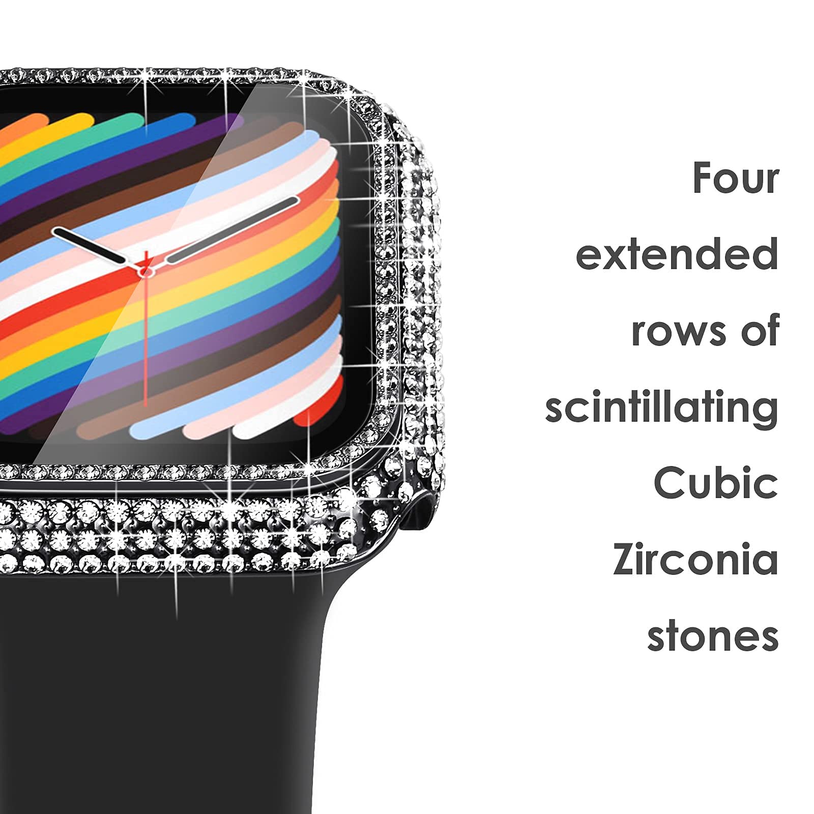 Surace Compatible With Apple Watch Case 38Mm With Screen Protector For Apple Watch Series 6/5/4/3/2/1, Bling Case 300 Crystal Di