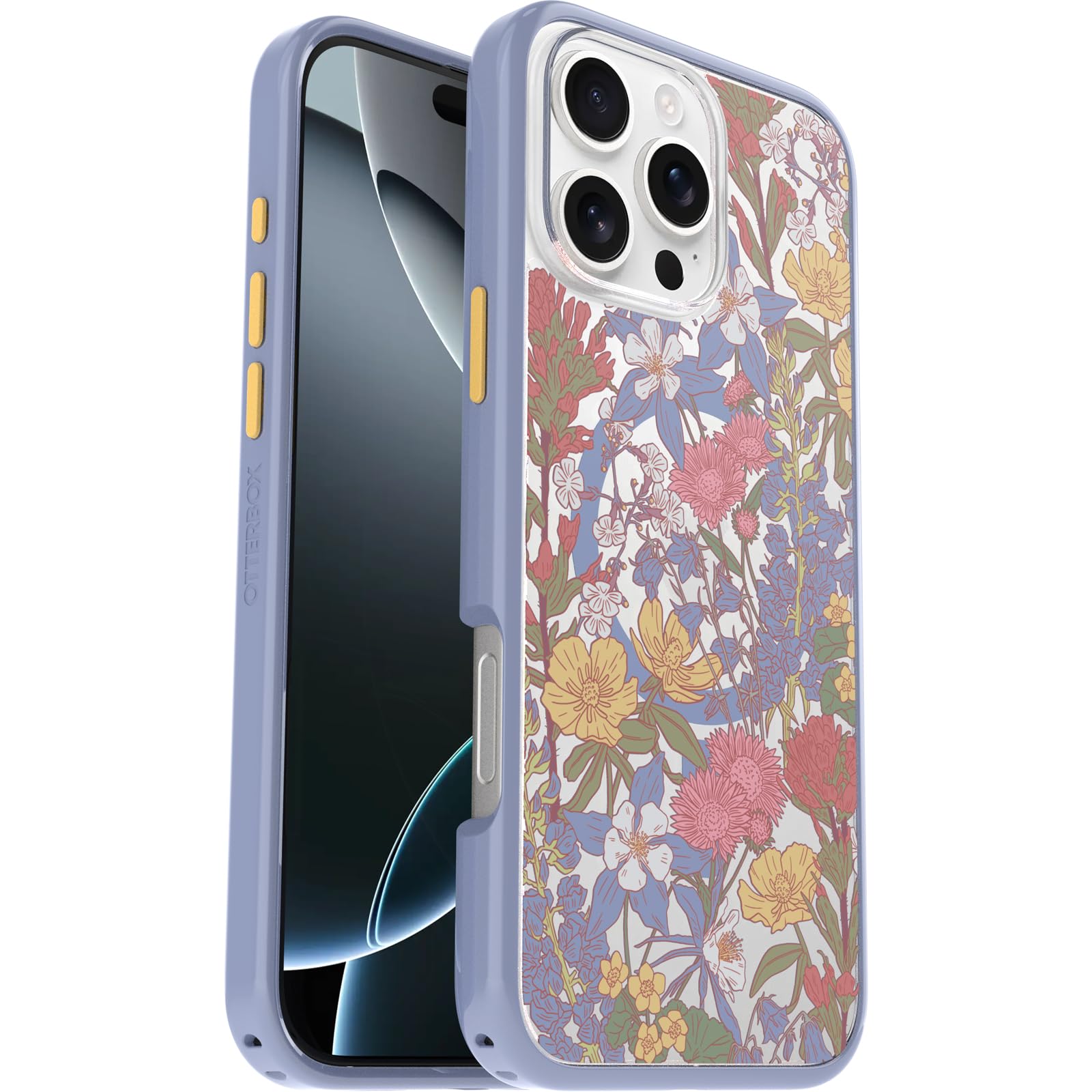 Otterbox Iphone 16 Pro Max Symmetry Series Clear Case   Floral Purple