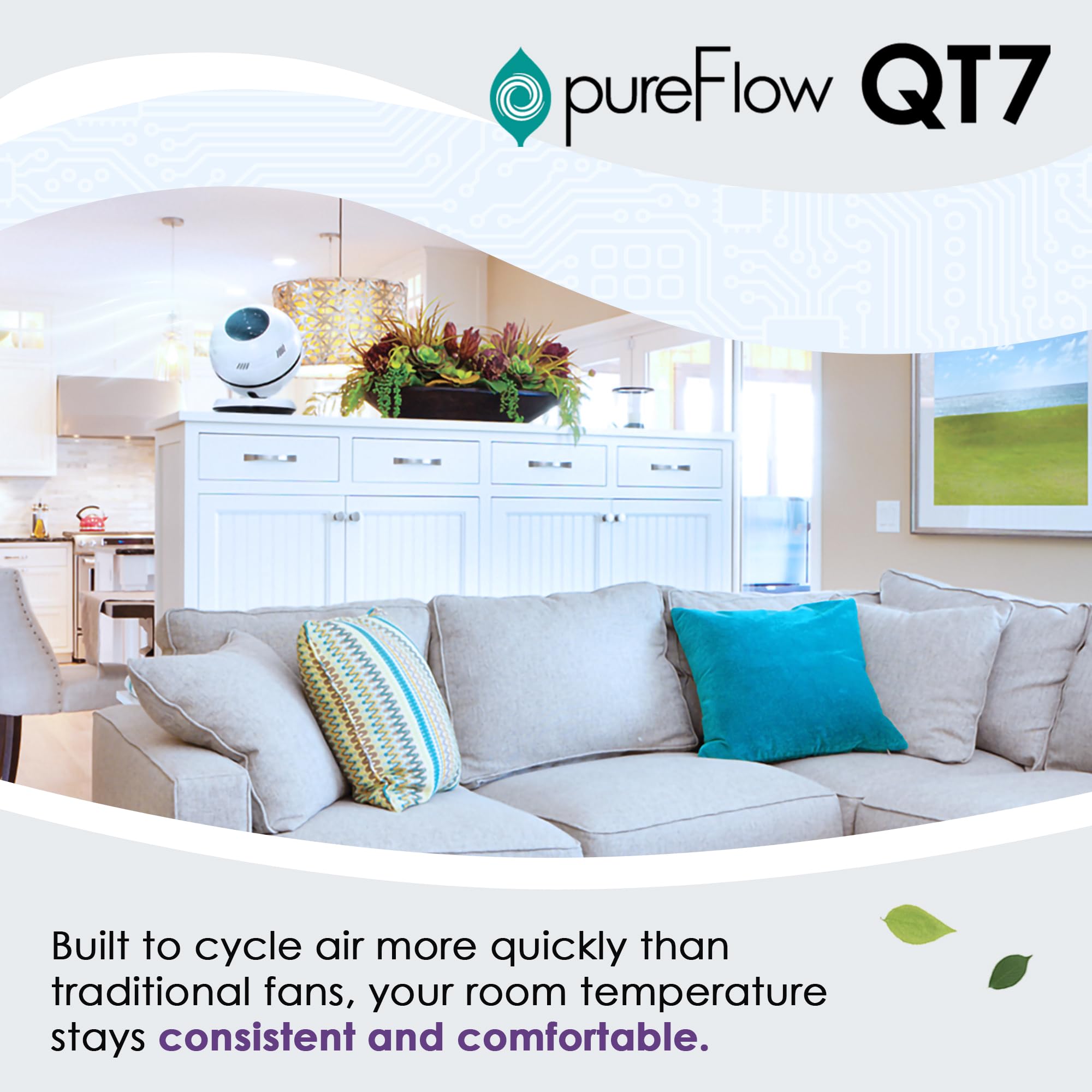 Greentech Qt7 Bladeless Fan   Whisper Quiet Air Circulator   Safe Around Pets And Children