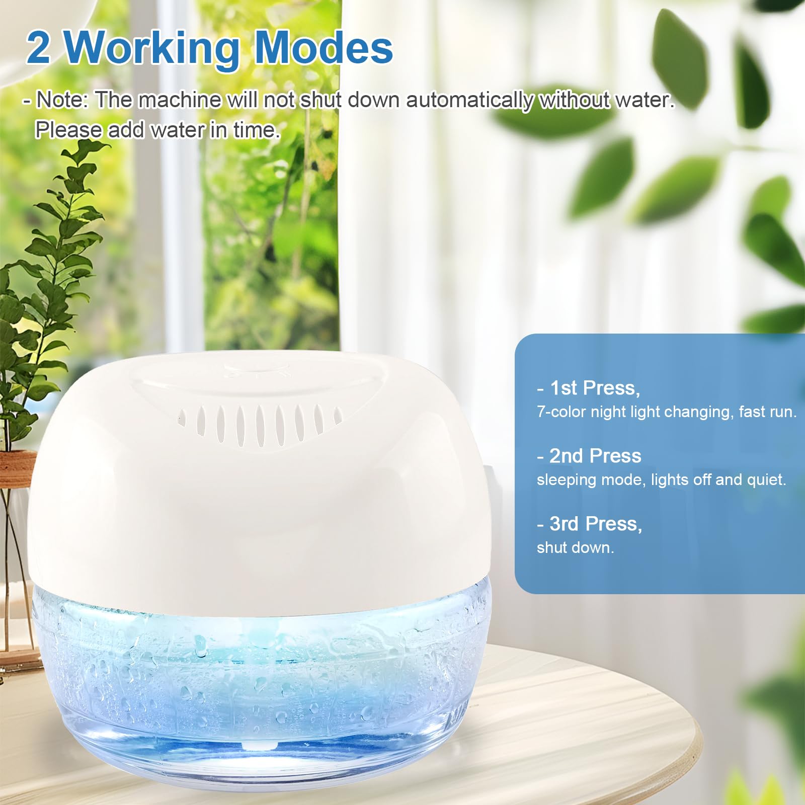 Ap Airpleasure Purifier Air Washer, Air Fresher Aroma Diffuser For Home, Office, Air Purifier With Night Light (White)