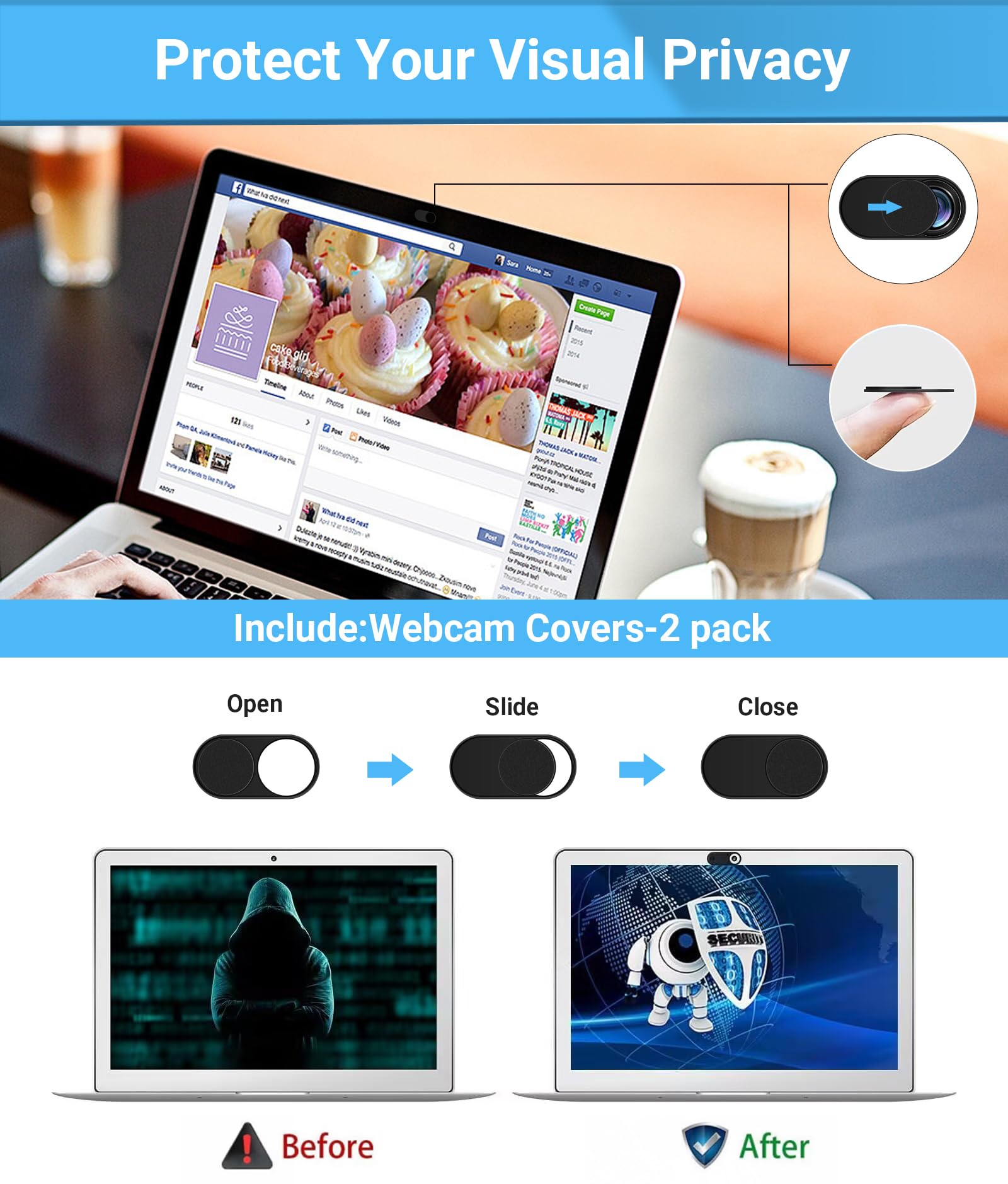 Pys Magnetic Privacy Screen For Macbook Air 15.3 Inch (2023 2024, M2 M3 Chip)   Removable Anti Glare Protector With Camera Cover