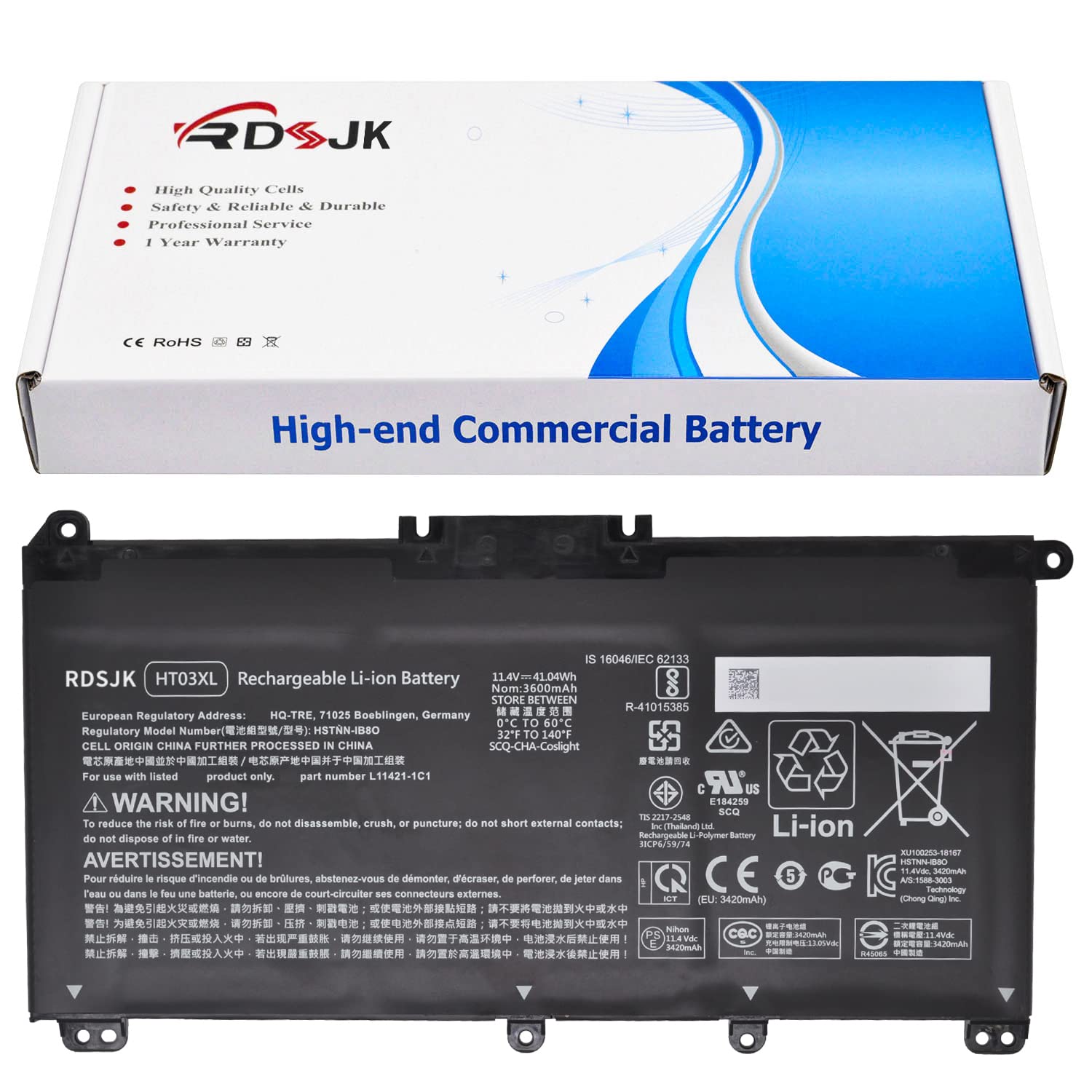 Ht03Xl Hstnn Ib8O Laptop Battery For Hp Pavilion 14 Ce 14 Cf 14 Ck 14 Cm 14 Dh 14 Dq 14 Dk 15 Cs 15 Cw 15 Da Db 15 Dw 15 Dy 17 B