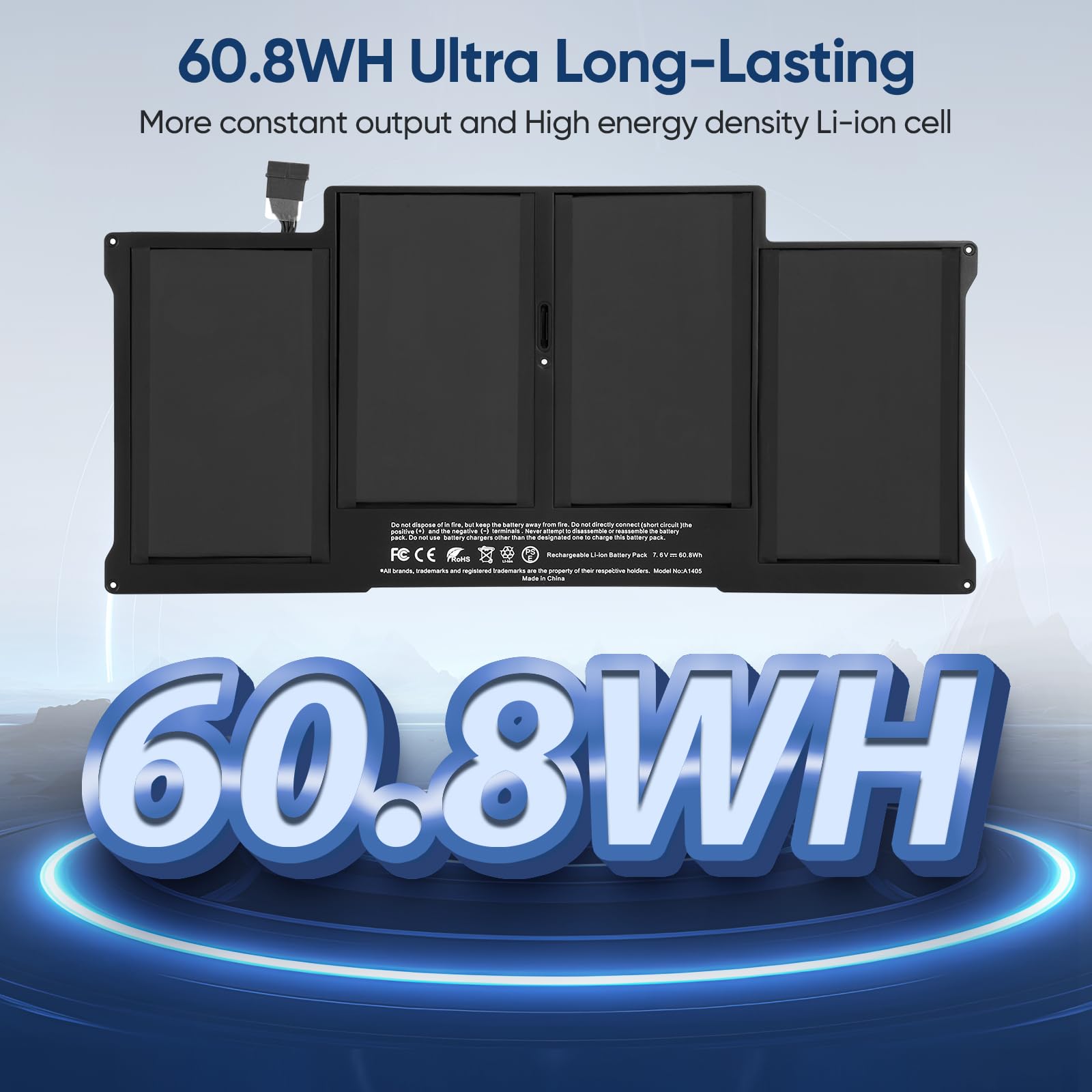 8000Mah A1466 Replacement Laptop Battery For Macbook Air 13 Inch A1466 (Mid 2012,Mid 2013,Early 2014,Early 2015,2017) A1369(Late