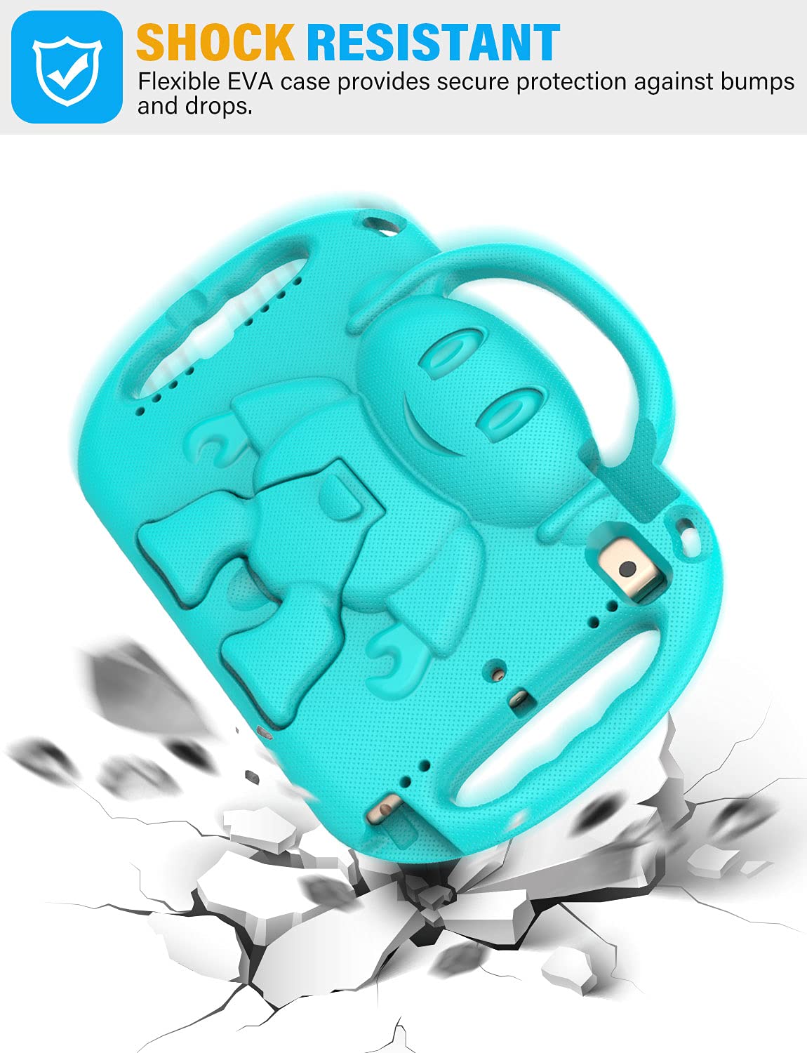 Suplik Kids Case For Ipad 5Th/6Th Generation (9.7 Inch, 2017/2018), Ipad Air 1 & Air 2 & Pro 9.7 Case With Shoulder Strap Handle