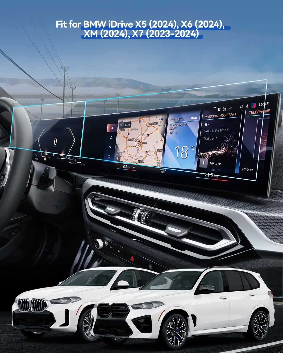 Lantu 4Pcs Car Screen Protector For 2023 2024 Bmw X5 Ix I4 I7 X6 X7 Idrive 8 Accessories Nano Screen Protector Film Hd Clear (2P