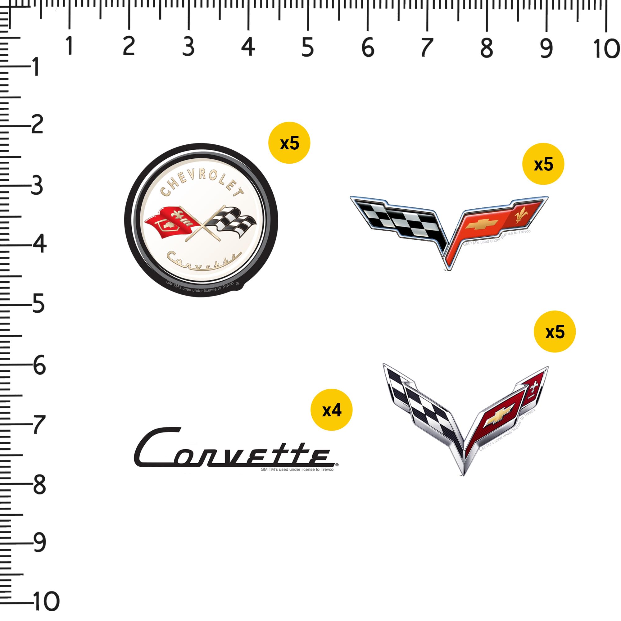 GRAPHICS & MORE Chevrolet Corvette Vinyl Sticker Pack - 50ct Variety for Laptop, Water Bottle, Scrapbooking, Indoor/Outdoor