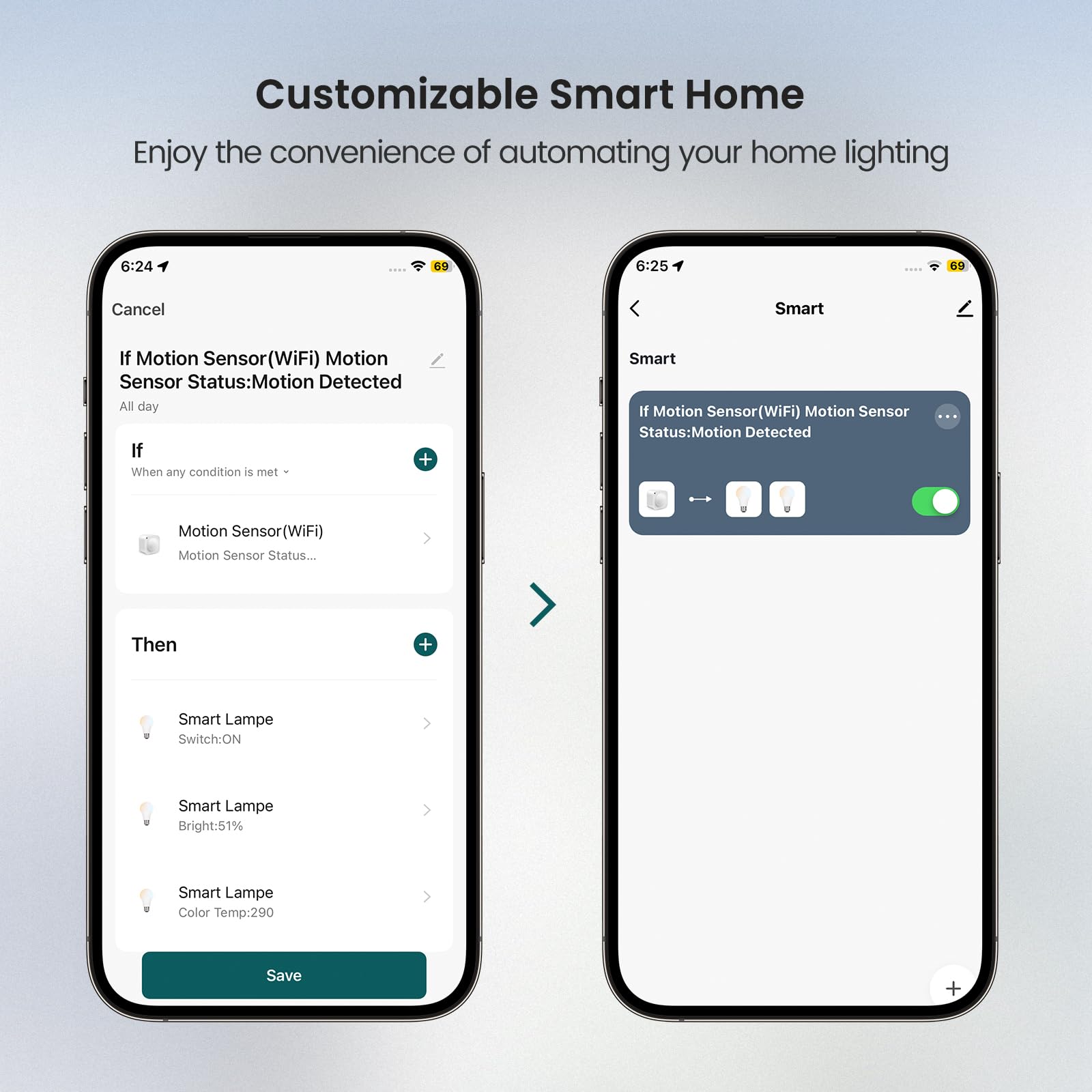 Treatlife Wifi Motion Sensor, 2.4Ghz Pir Motion Sensor For Alarm System, Smart Home Automation, Trigger Lights & Scenes, Wide Ra