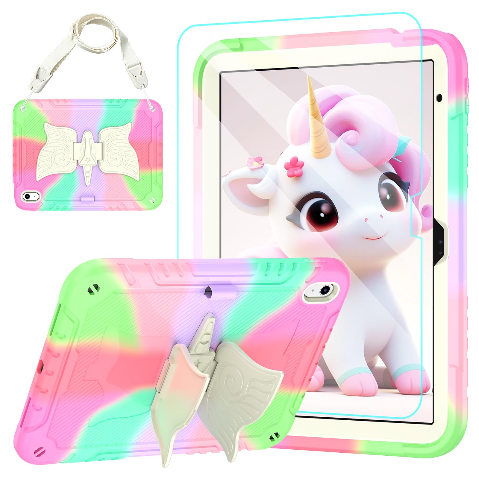 TOMORRY for iPad (A16) 11th Generation 11 Inch 2025/iPad 10th Generation Case 10.9 Inch 2022 with Tempered Glass Screen Protecto