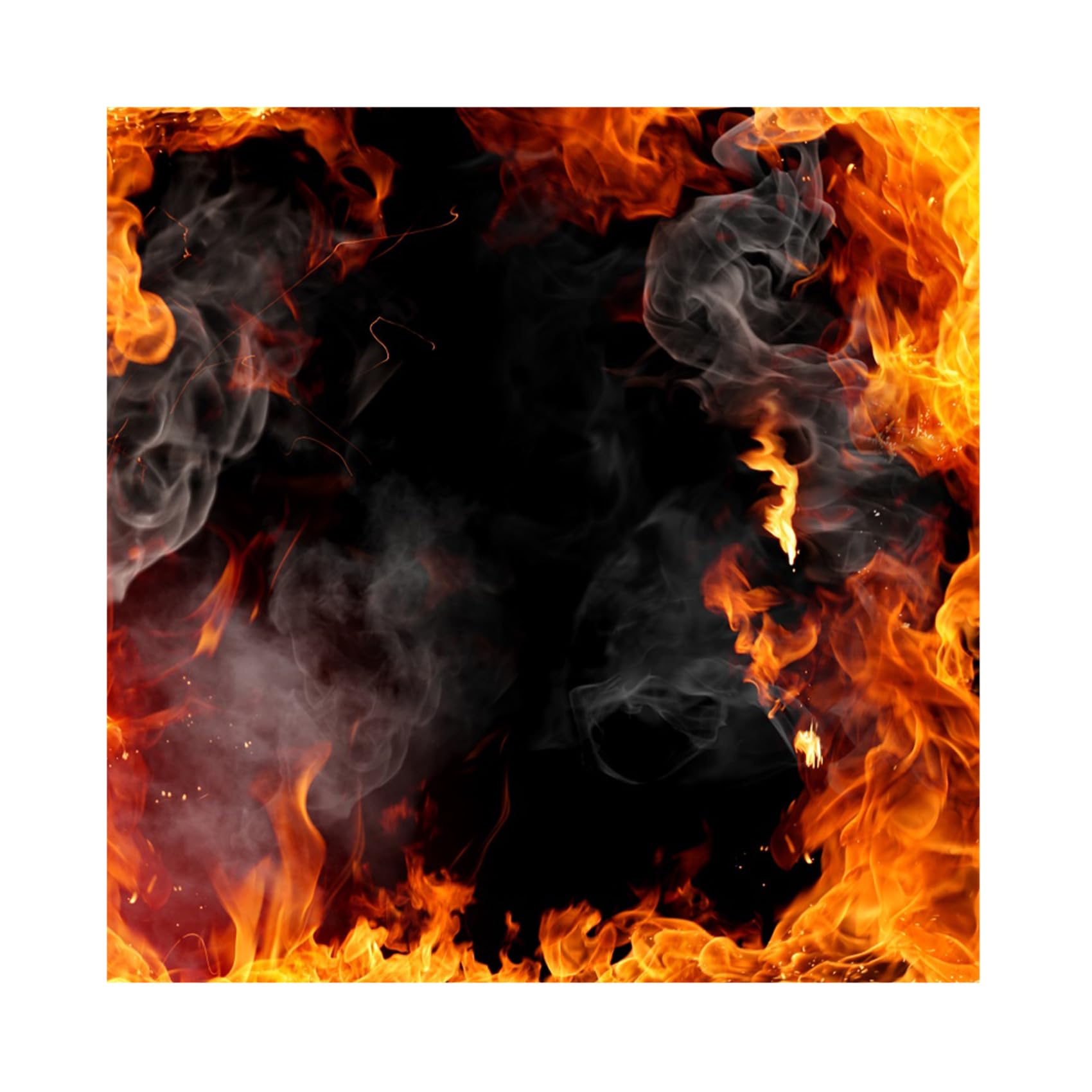 Baocicco 6X6Ft Roaring Fire Backdrop Wallpaper Decor Passion Flame Frame Smoke Black Background Photography Background Vlogger B