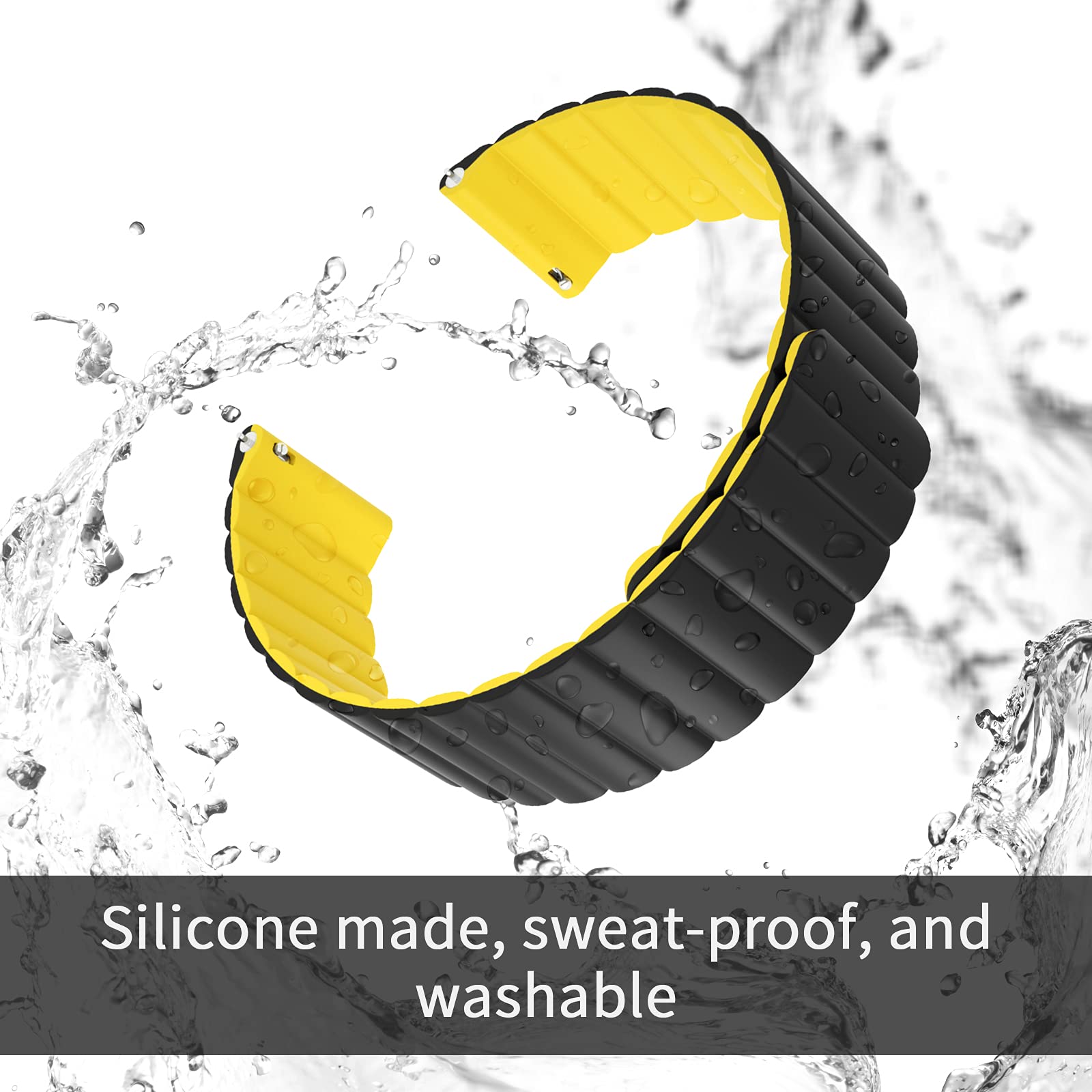 Pfct-U Magnetic Watch Band, Silicone Watch Strap Quick Release Smart Watch Bands 20Mm 22Mm For Galaxy Watch 42Mm 46Mm Gear S2 S3